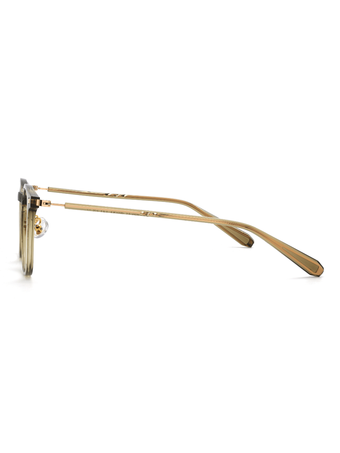 Square Brille Torino aus Titanium und TR90 in Dunkelgrün, Seitenansicht