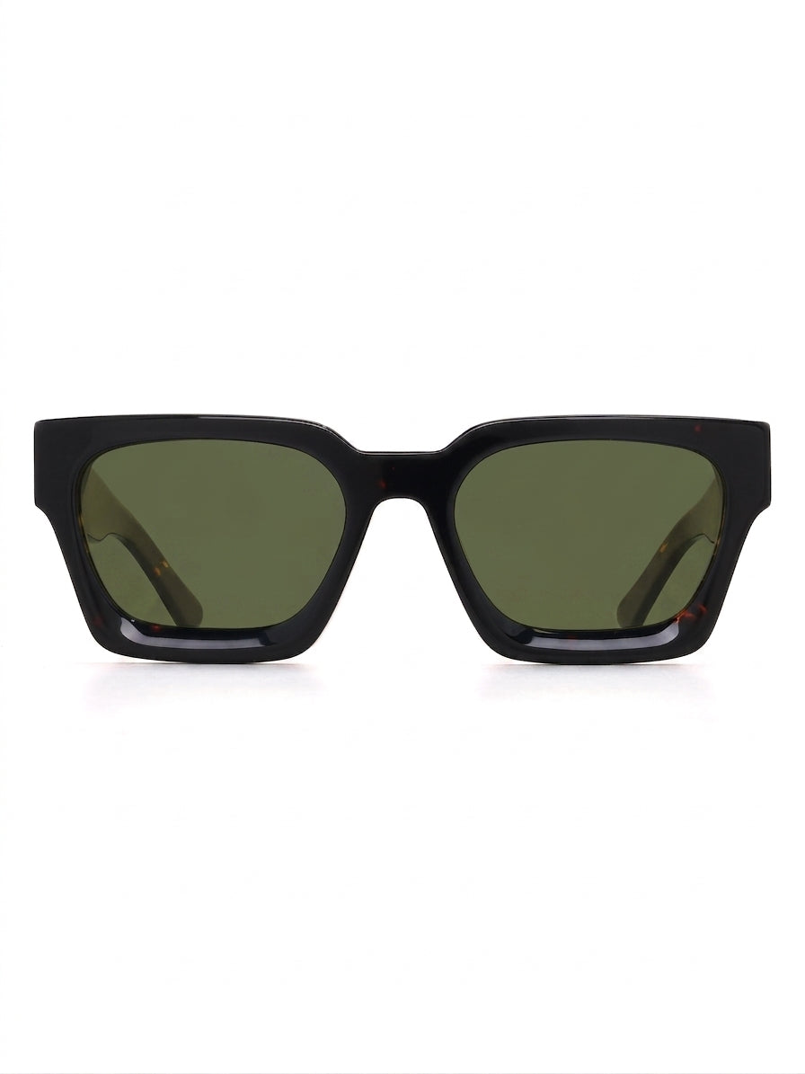 Trento Sonnenbrille Dark Havana mit grüner Tönung