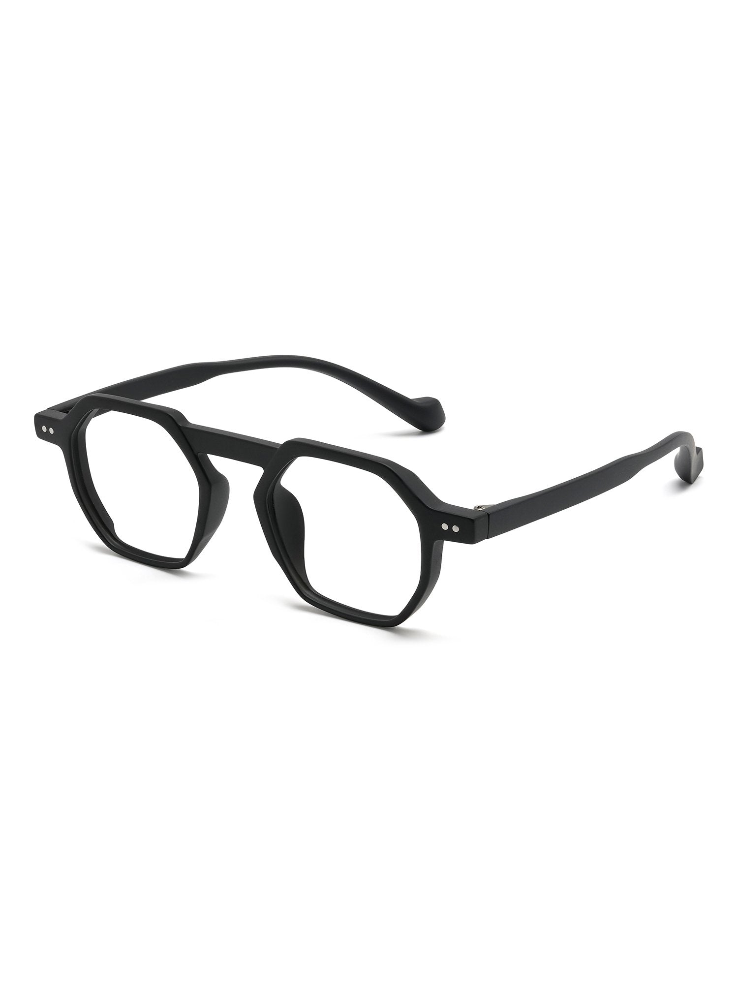 Visiloox Aveiro Einstärkenbrille in Anthrazit – Geometric Unisexbrille aus TR90, 3/4-Ansicht