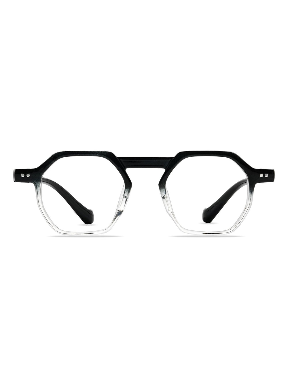 Visiloox Aveiro Einstärkenbrille in Fade Noir – Geometric Unisexbrille aus TR90, Frontansicht