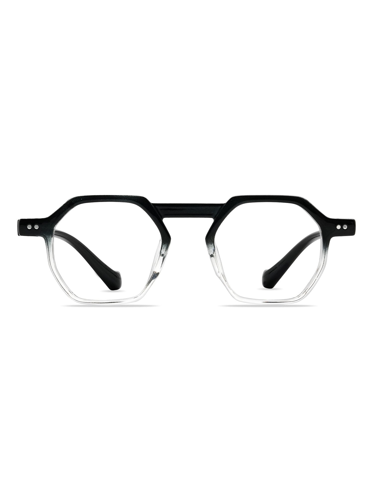 Visiloox Aveiro Einstärkenbrille in Fade Noir – Geometric Unisexbrille aus TR90, Frontansicht