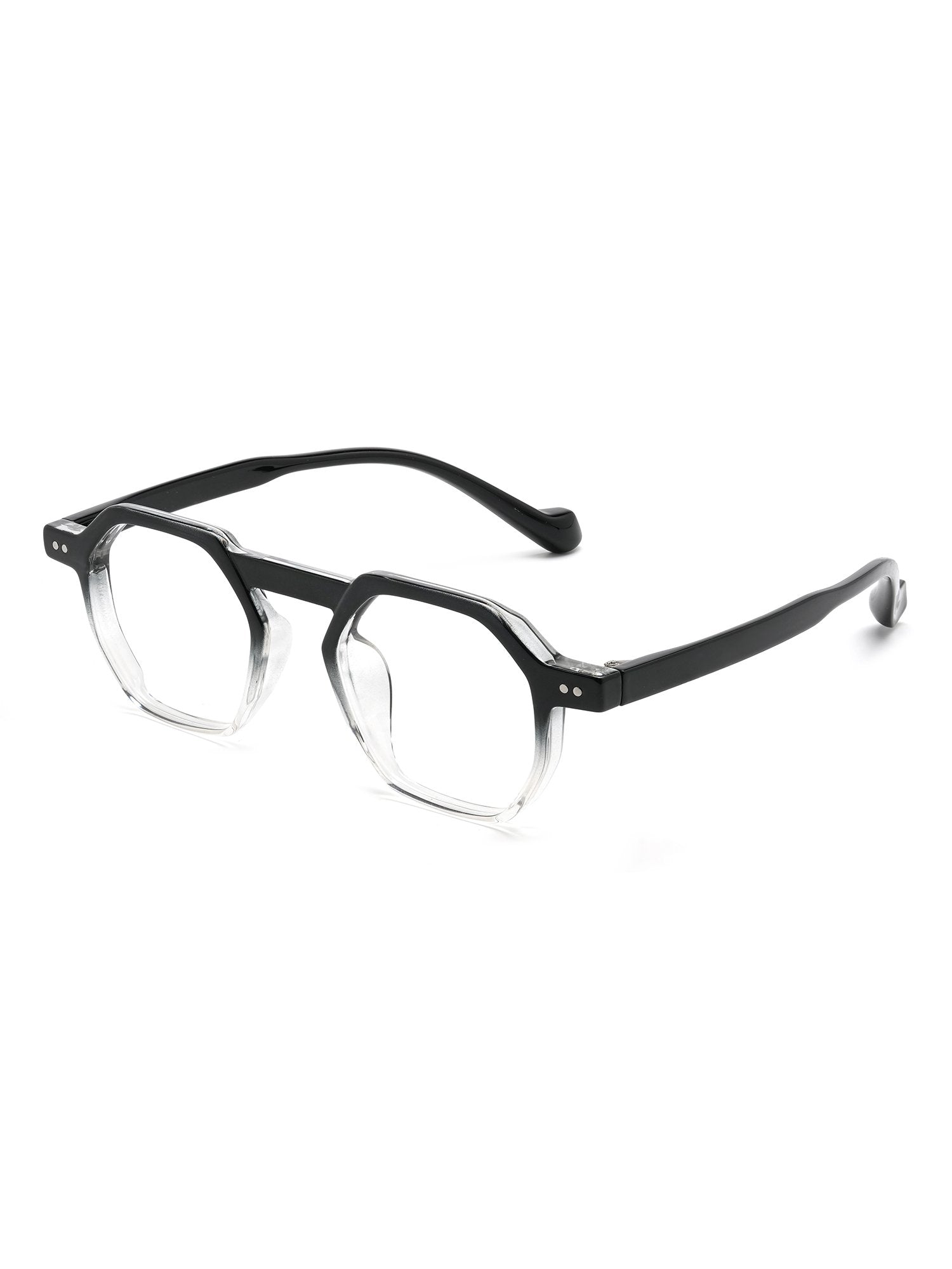 Visiloox Aveiro Einstärkenbrille in Fade Noir – Geometric Unisexbrille aus TR90, 3/4-Ansicht