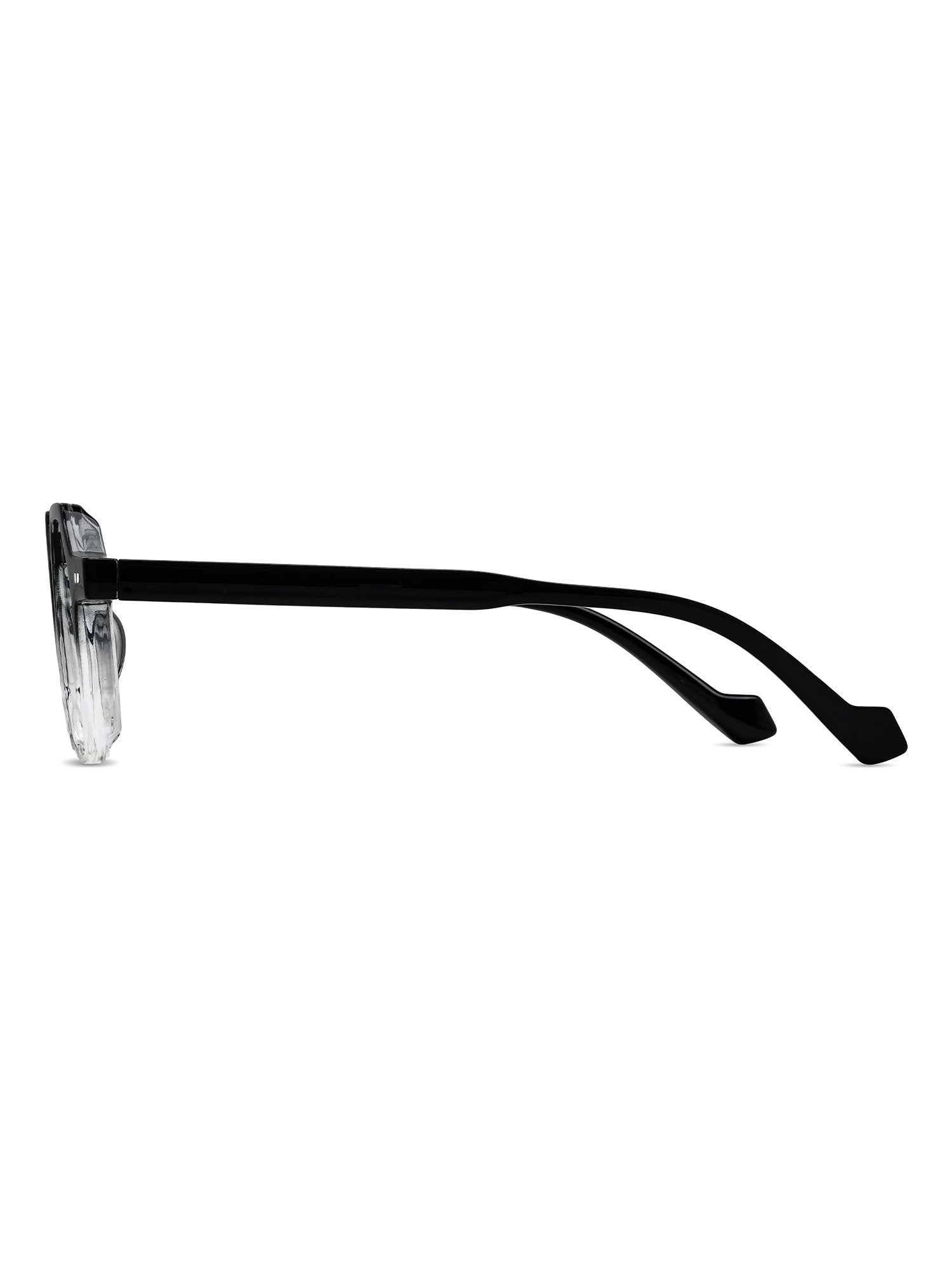 Visiloox Aveiro Einstärkenbrille in Fade Noir – Geometric Unisexbrille aus TR90, Seitenansicht mit Bügeldesign