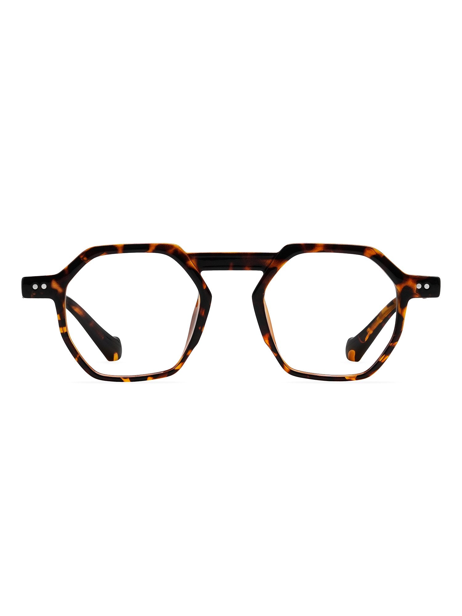 Visiloox Aveiro Einstärkenbrille in Havana Roast – Geometric Unisexbrille aus TR90, Frontansicht