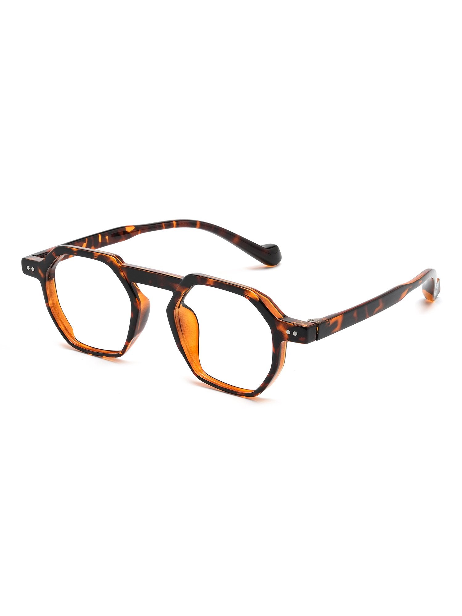Visiloox Aveiro Einstärkenbrille in Havana Roast – Geometric Unisexbrille aus TR90, 3/4-Ansicht