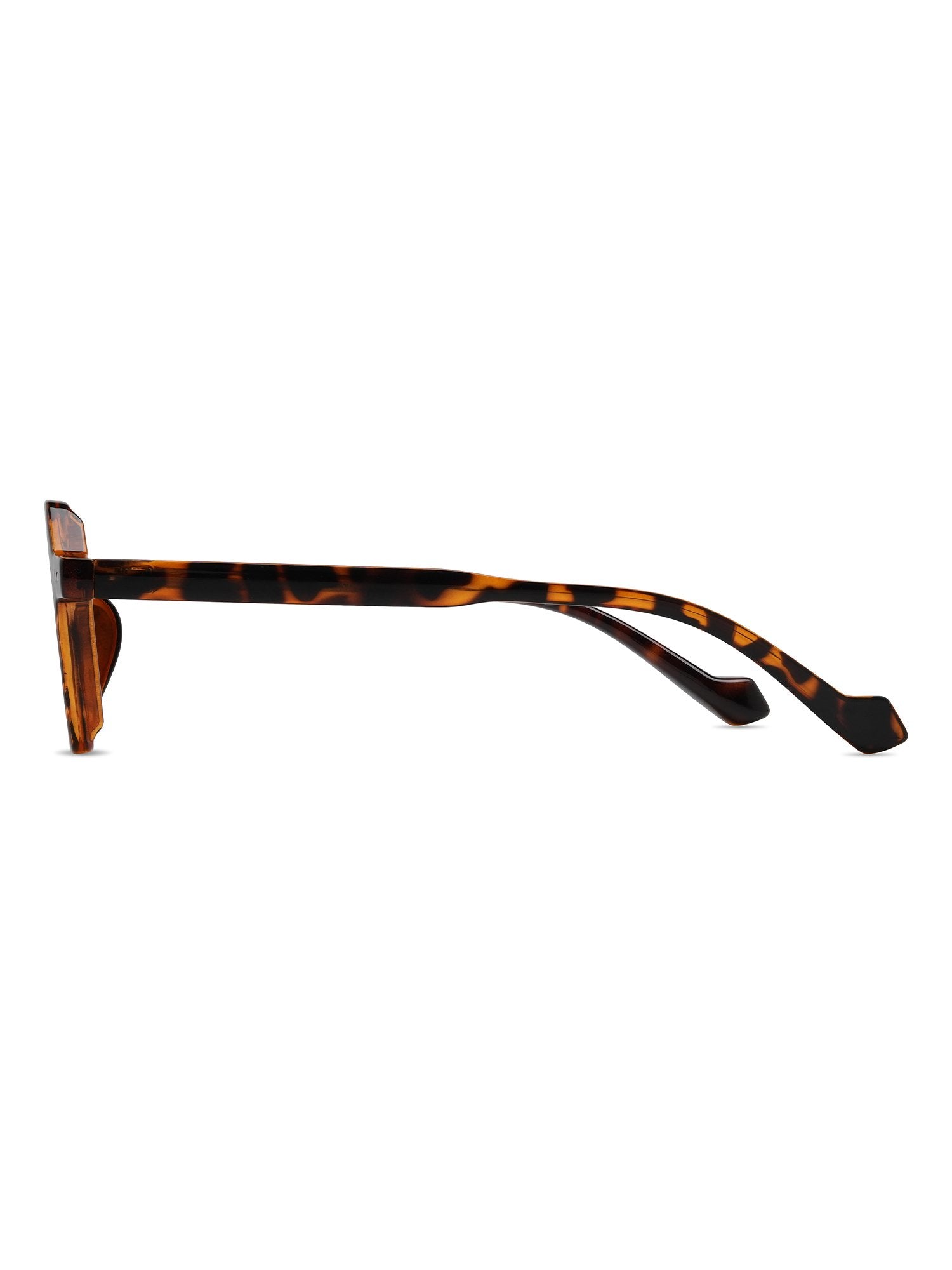 Visiloox Aveiro Einstärkenbrille in Havana Roast – Geometric Unisexbrille aus TR90, Seitenansicht mit Bügeldesign