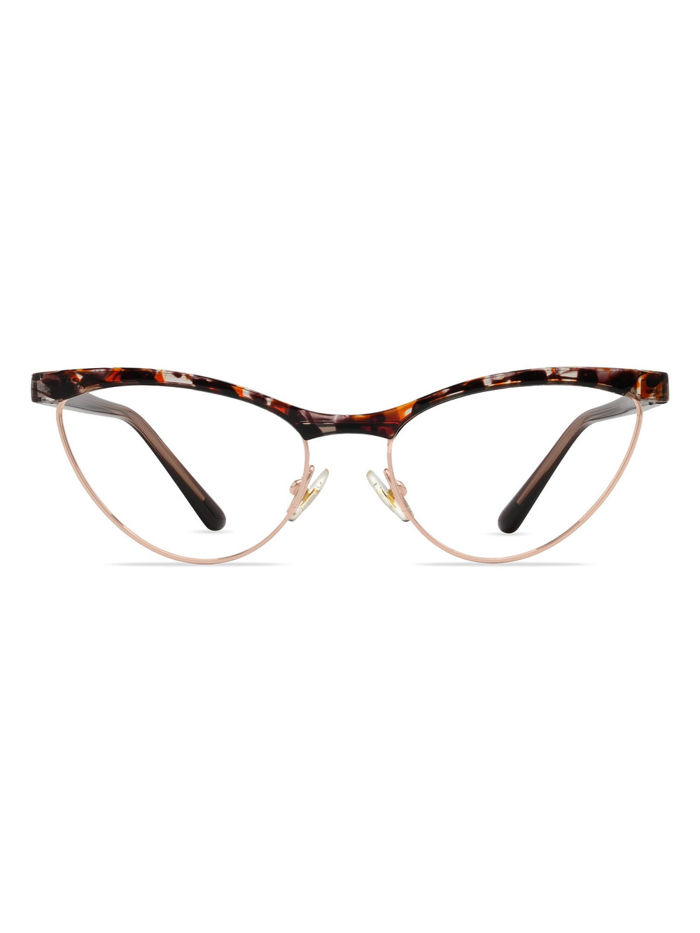 Visiloox Catania Einstärkenbrille in Floral – Cat-Eye Damenbrille aus Metall + TR90, Frontansicht