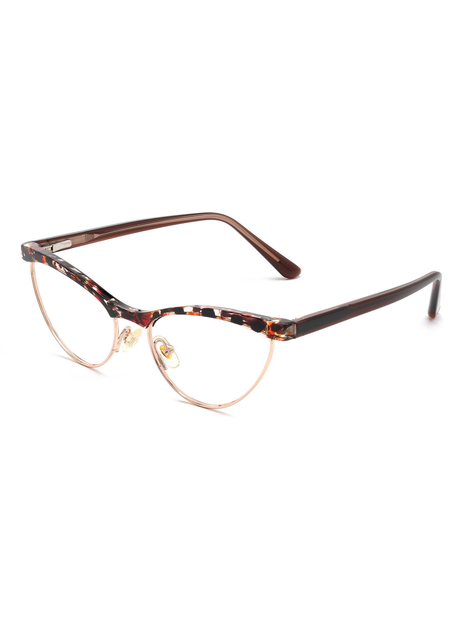 Visiloox Catania Einstärkenbrille in Floral – Cat-Eye Damenbrille aus Metall + TR90, 3/4-Ansicht
