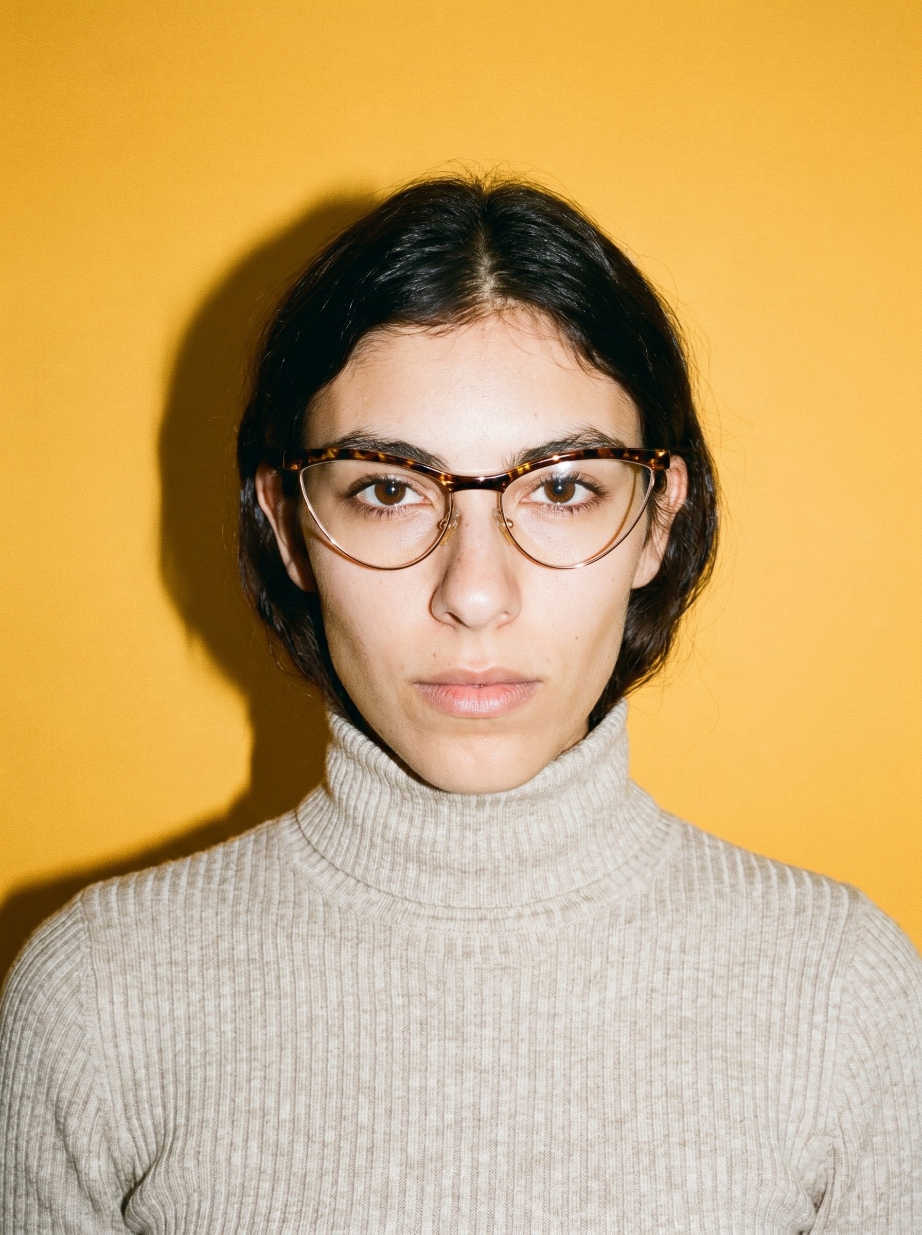 Visiloox Catania Einstärkenbrille in Havana Rosé – Cat-Eye Damenbrille aus Metall + TR90, getragen vom Model