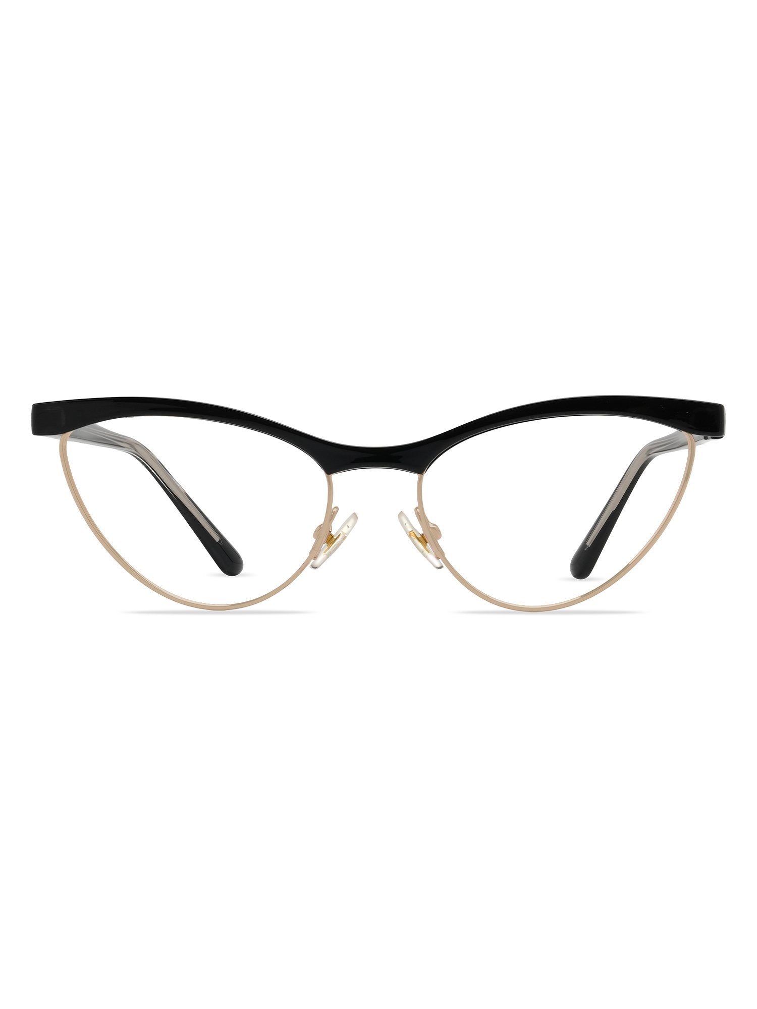 Visiloox Catania Einstärkenbrille in Noir – Cat-Eye Damenbrille aus Metall + TR90, Frontansicht