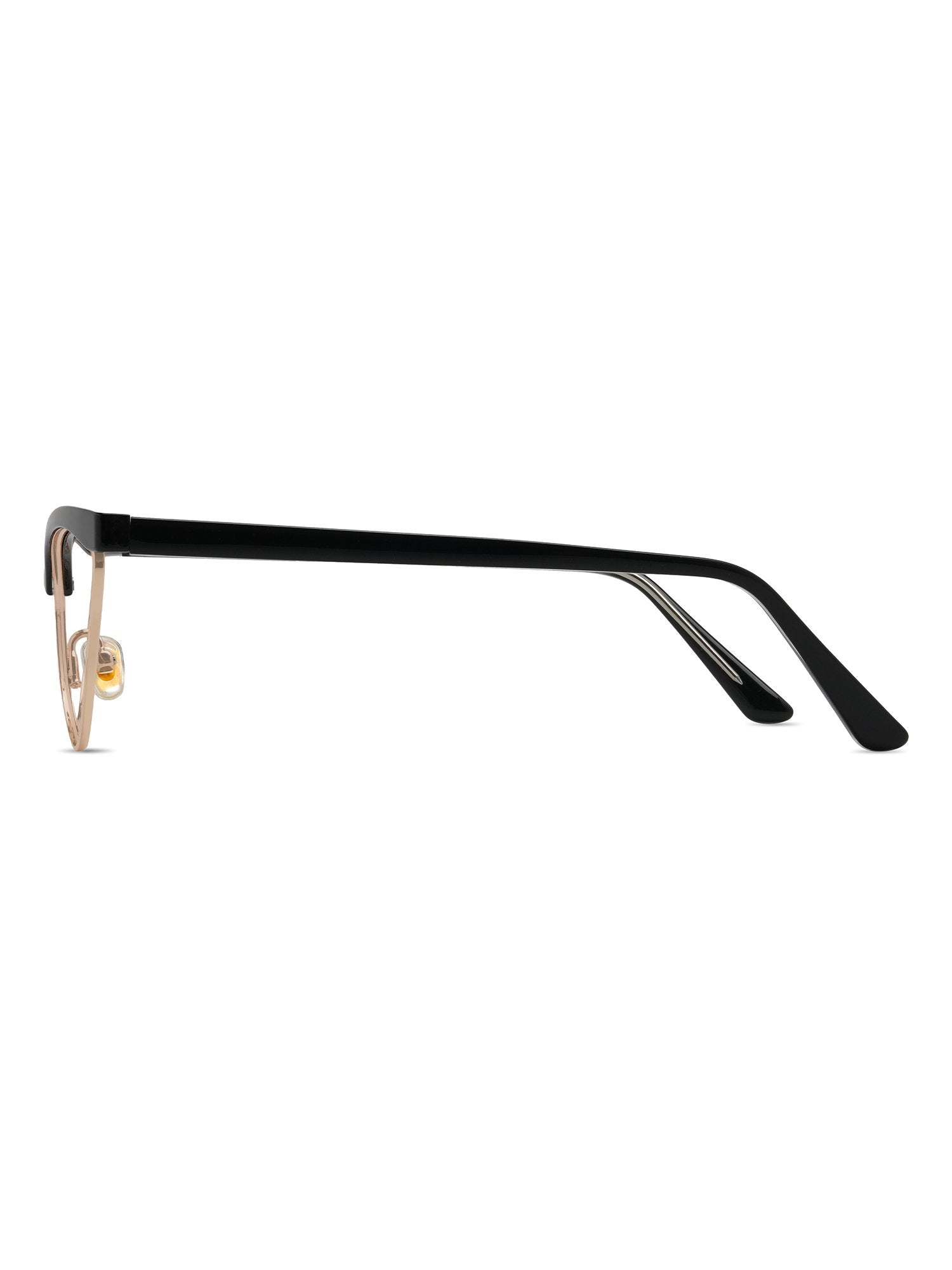 Visiloox Catania Einstärkenbrille in Noir – Cat-Eye Damenbrille aus Metall + TR90, Seitenansicht mit Bügeldesign