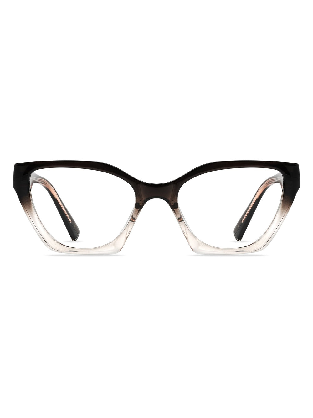 Visiloox Funchal Einstärkenbrille in Fade Smoke – Angular Cat-Eye Damenbrille aus Metall + TR90, Frontansicht