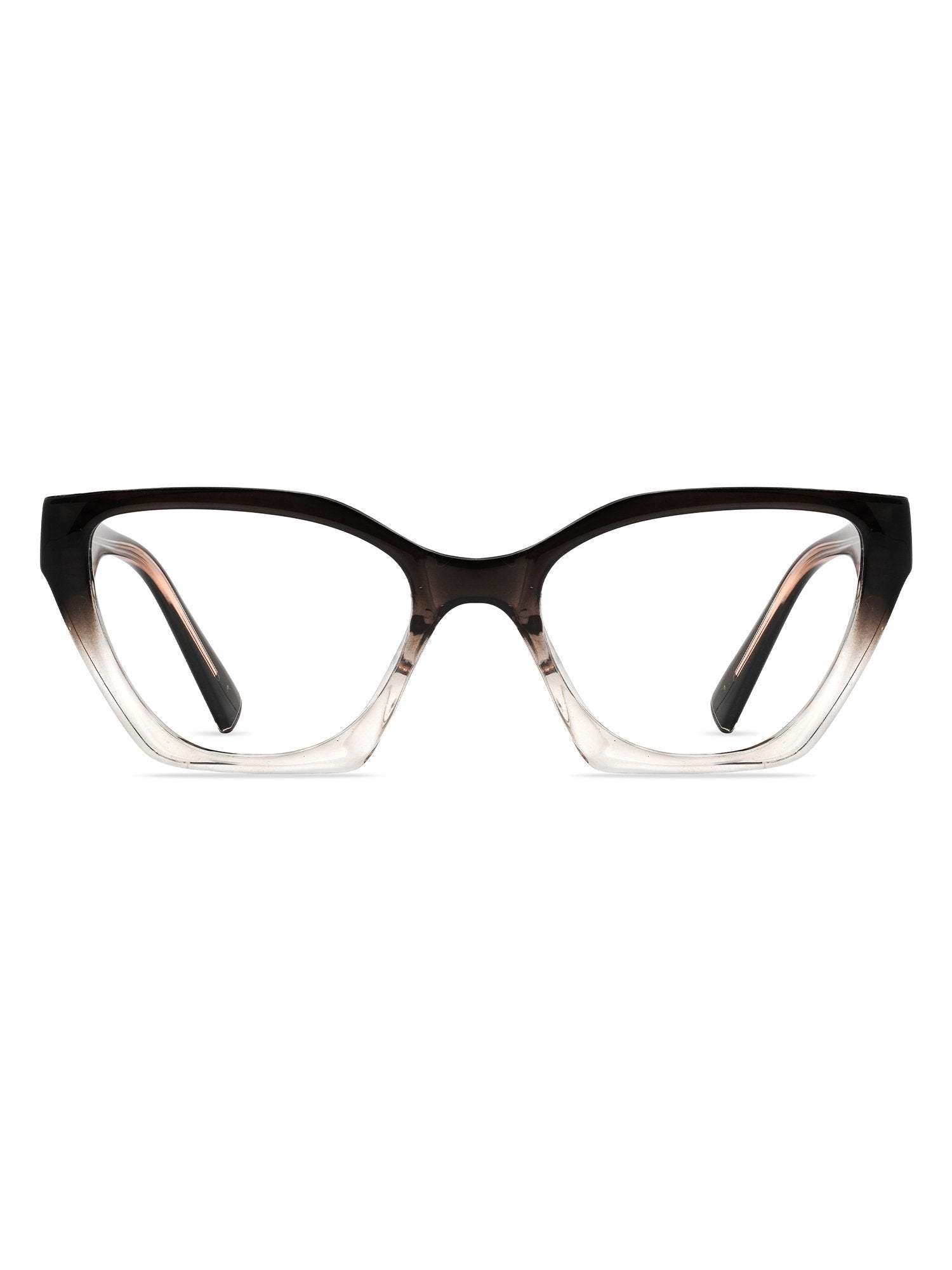 Visiloox Funchal Einstärkenbrille in Fade Smoke – Angular Cat-Eye Damenbrille aus Metall + TR90, Frontansicht