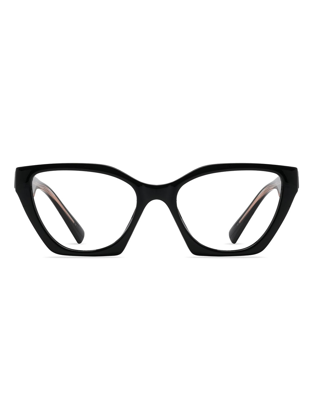 Visiloox Funchal Einstärkenbrille in Noir – Angular Cat-Eye Damenbrille aus Metall + TR90, Frontansicht