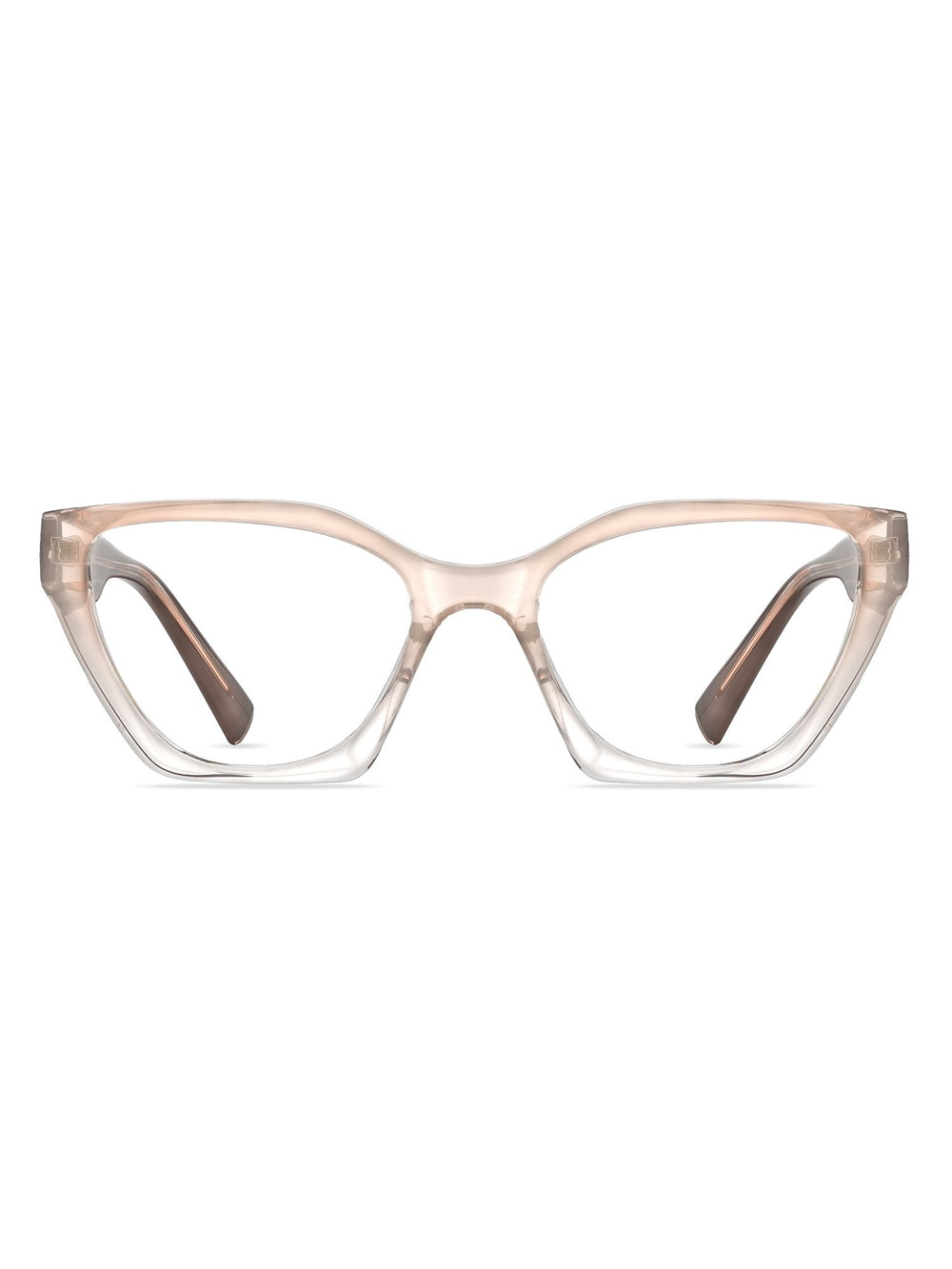 Visiloox Funchal Einstärkenbrille in Rosé – Angular Cat-Eye Damenbrille aus Metall + TR90, Frontansicht