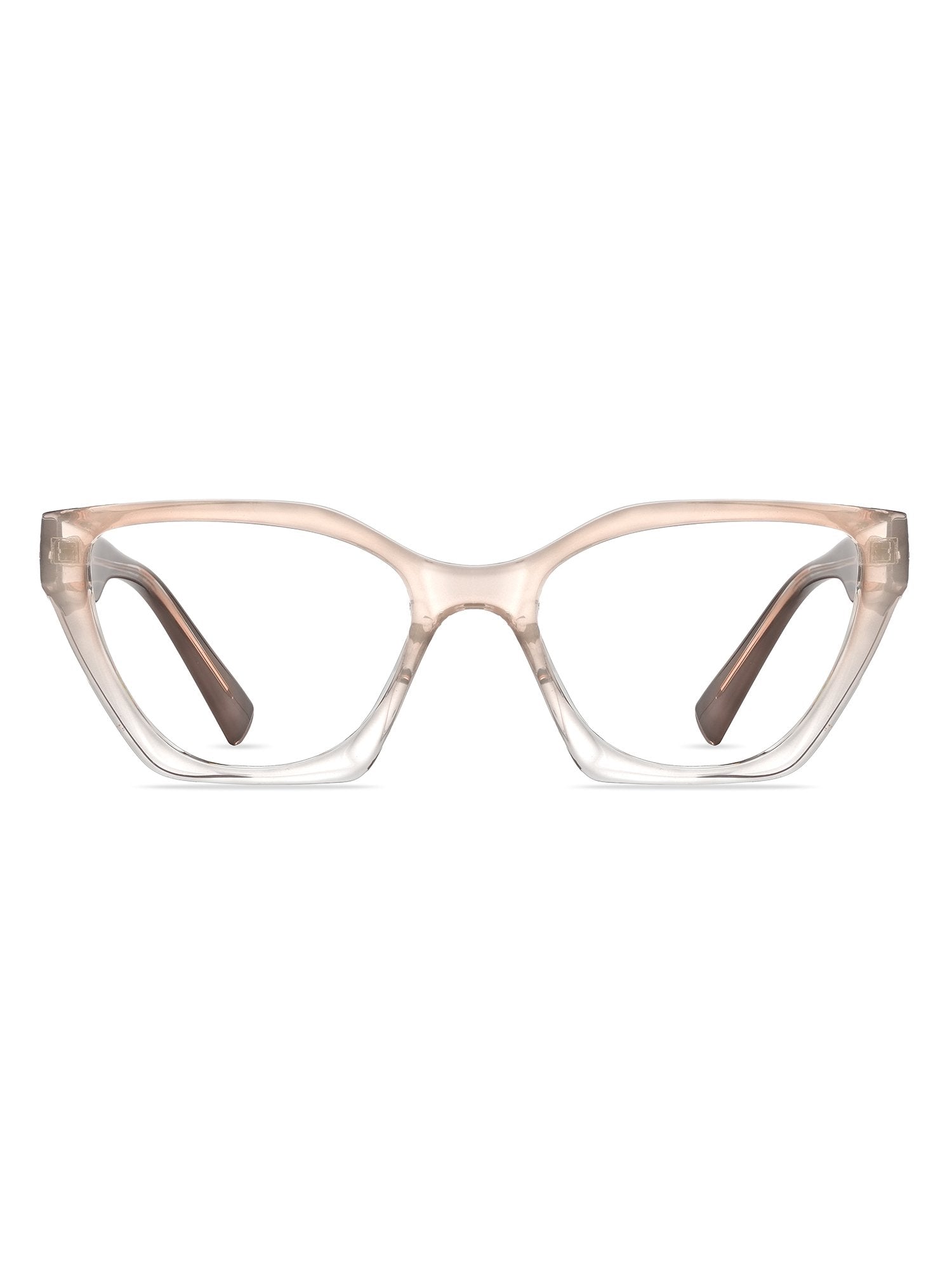 Visiloox Funchal Einstärkenbrille in Rosé – Angular Cat-Eye Damenbrille aus Metall + TR90, Frontansicht