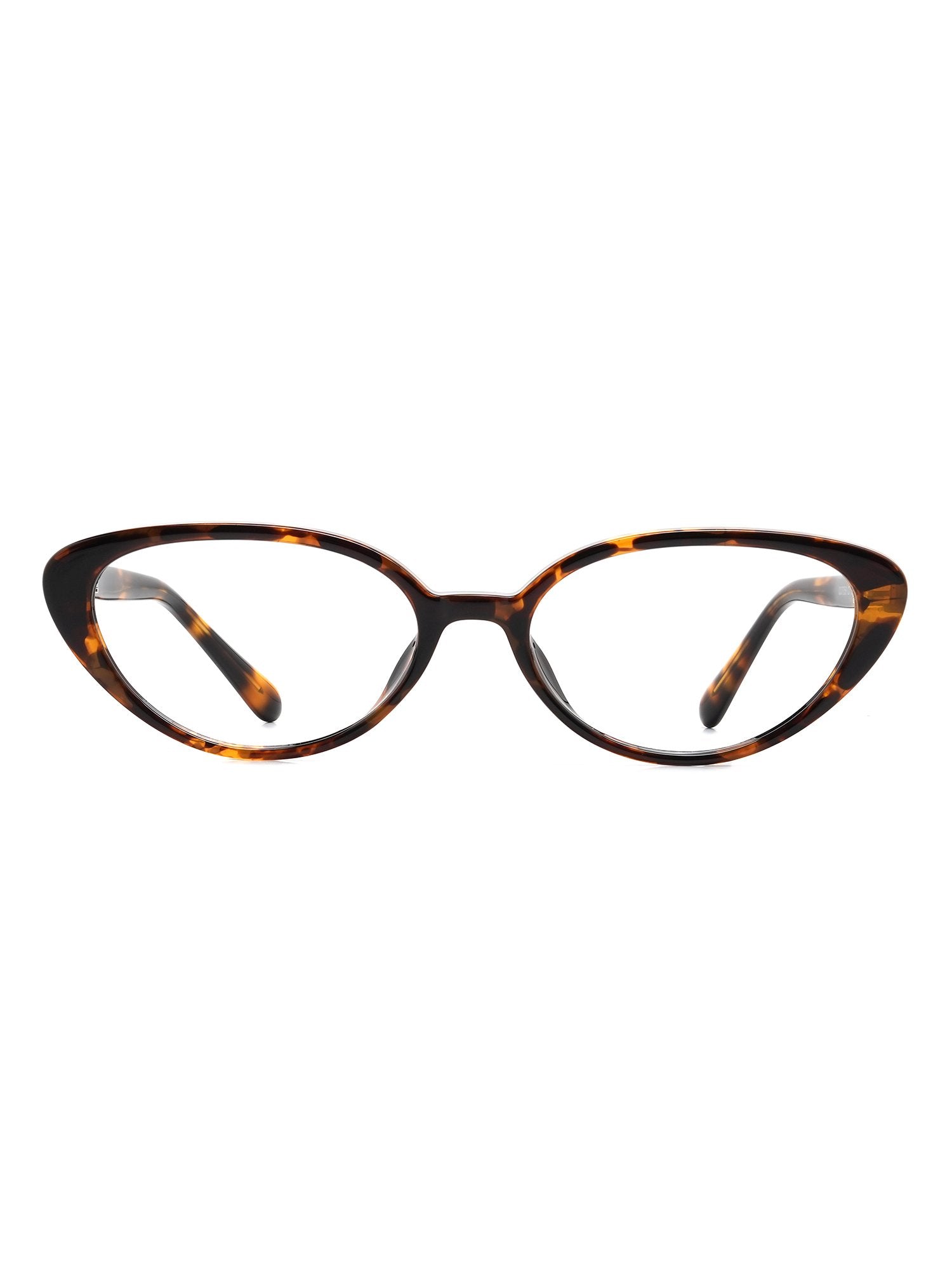 Visiloox Konstanz Einstärkenbrille in Havana Noir – Cat-Eye Damenbrille aus TR90, Frontansicht