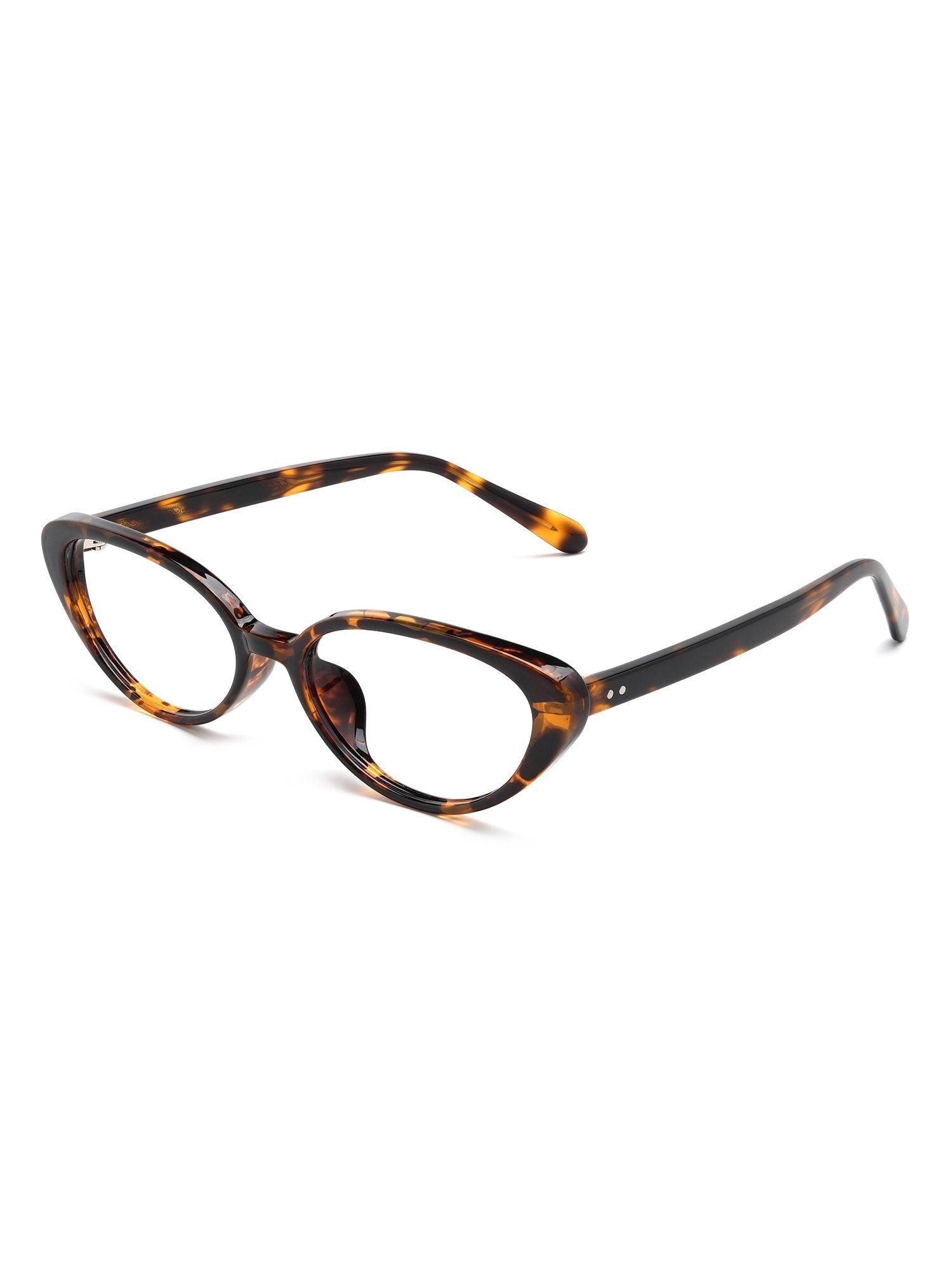 Visiloox Konstanz Einstärkenbrille in Havana Noir – Cat-Eye Damenbrille aus TR90, 3/4-Ansicht