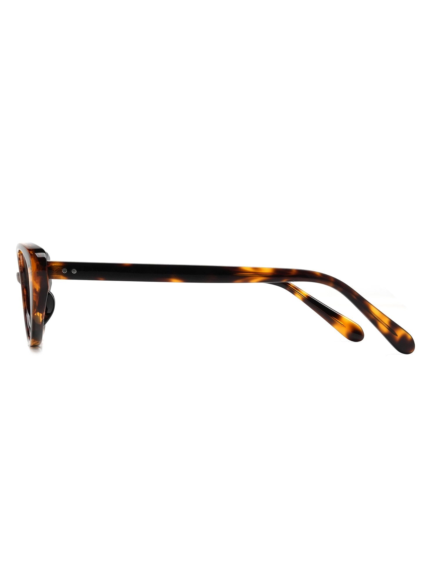 Visiloox Konstanz Einstärkenbrille in Havana Noir – Cat-Eye Damenbrille aus TR90, Seitenansicht mit Bügeldesign