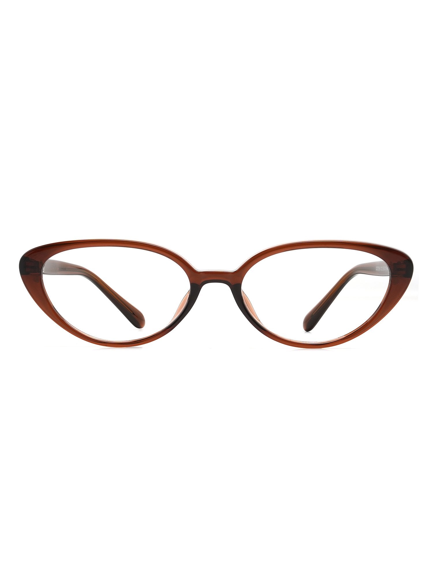 Visiloox Konstanz Einstärkenbrille in Mokka – Cat-Eye Damenbrille aus TR90, Frontansicht