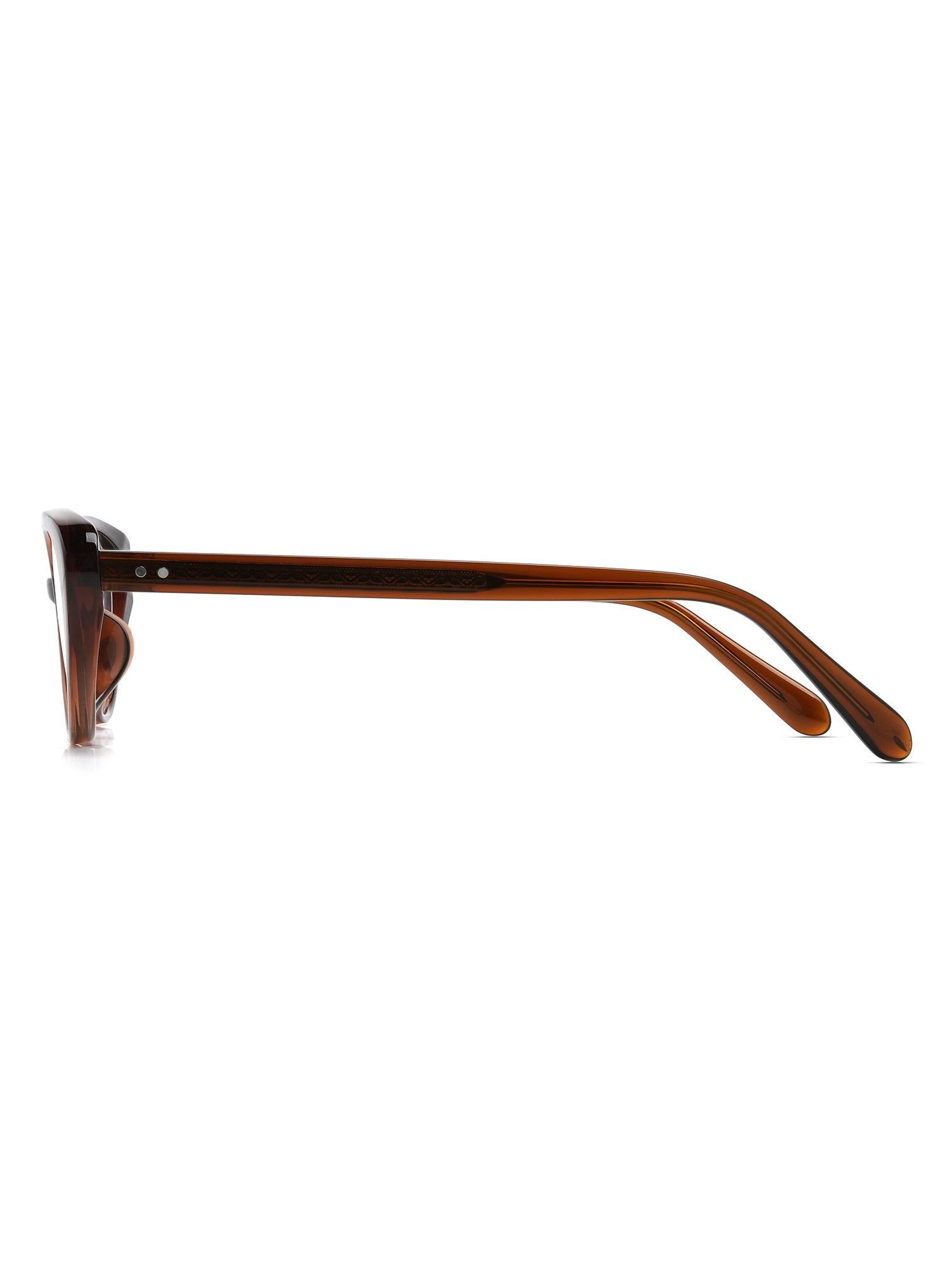 Visiloox Konstanz Einstärkenbrille in Mokka – Cat-Eye Damenbrille aus TR90, Seitenansicht mit Bügeldesign