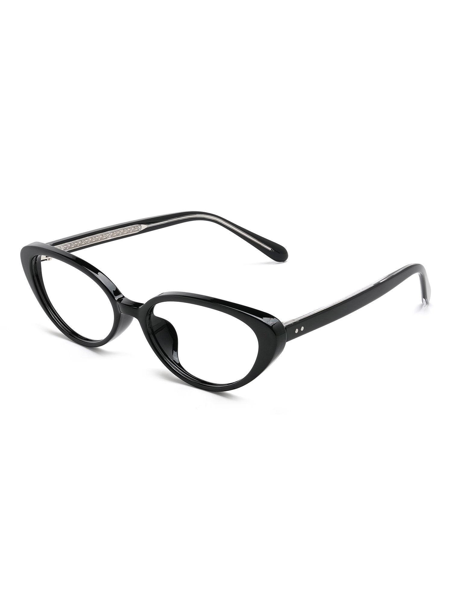Visiloox Konstanz Einstärkenbrille in Noir – Cat-Eye Damenbrille aus TR90, 3/4-Ansicht