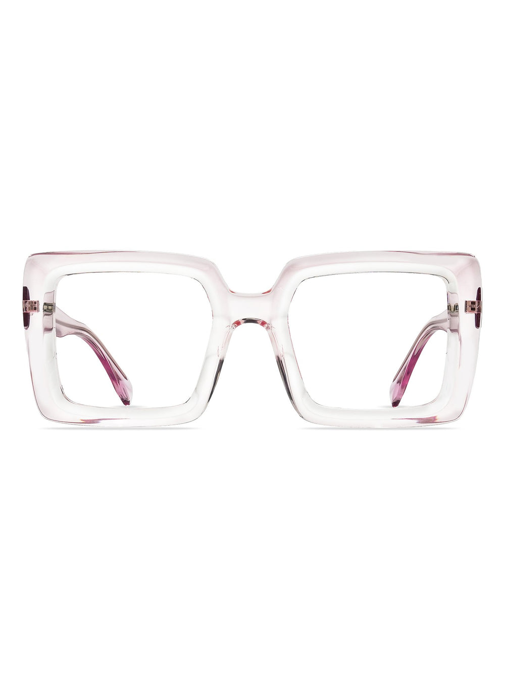 Visiloox Limassol Einstärkenbrille in Rosé – Oversized Square Damenbrille aus TR90, Frontansicht