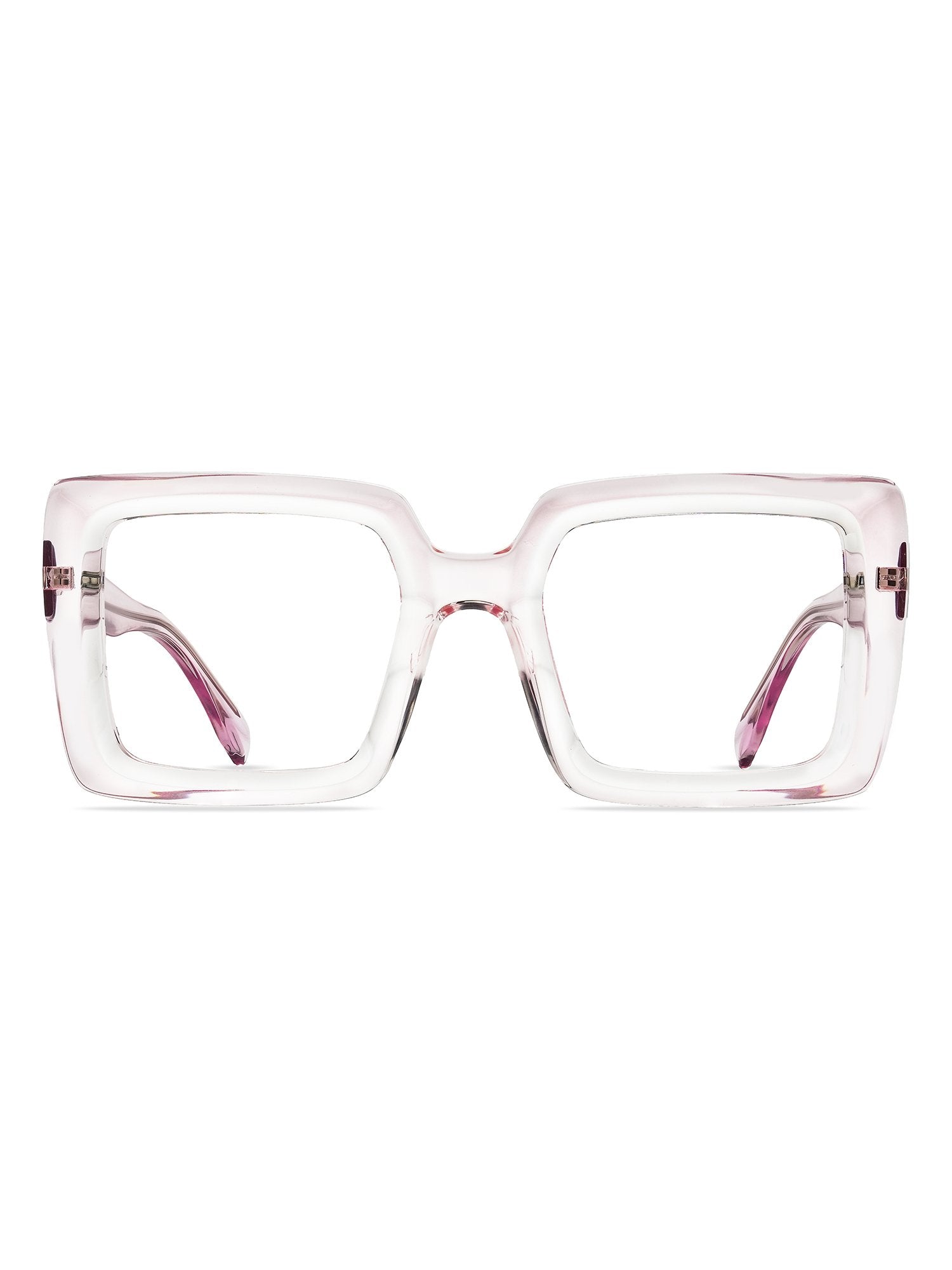 Visiloox Limassol Einstärkenbrille in Rosé – Oversized Square Damenbrille aus TR90, Frontansicht