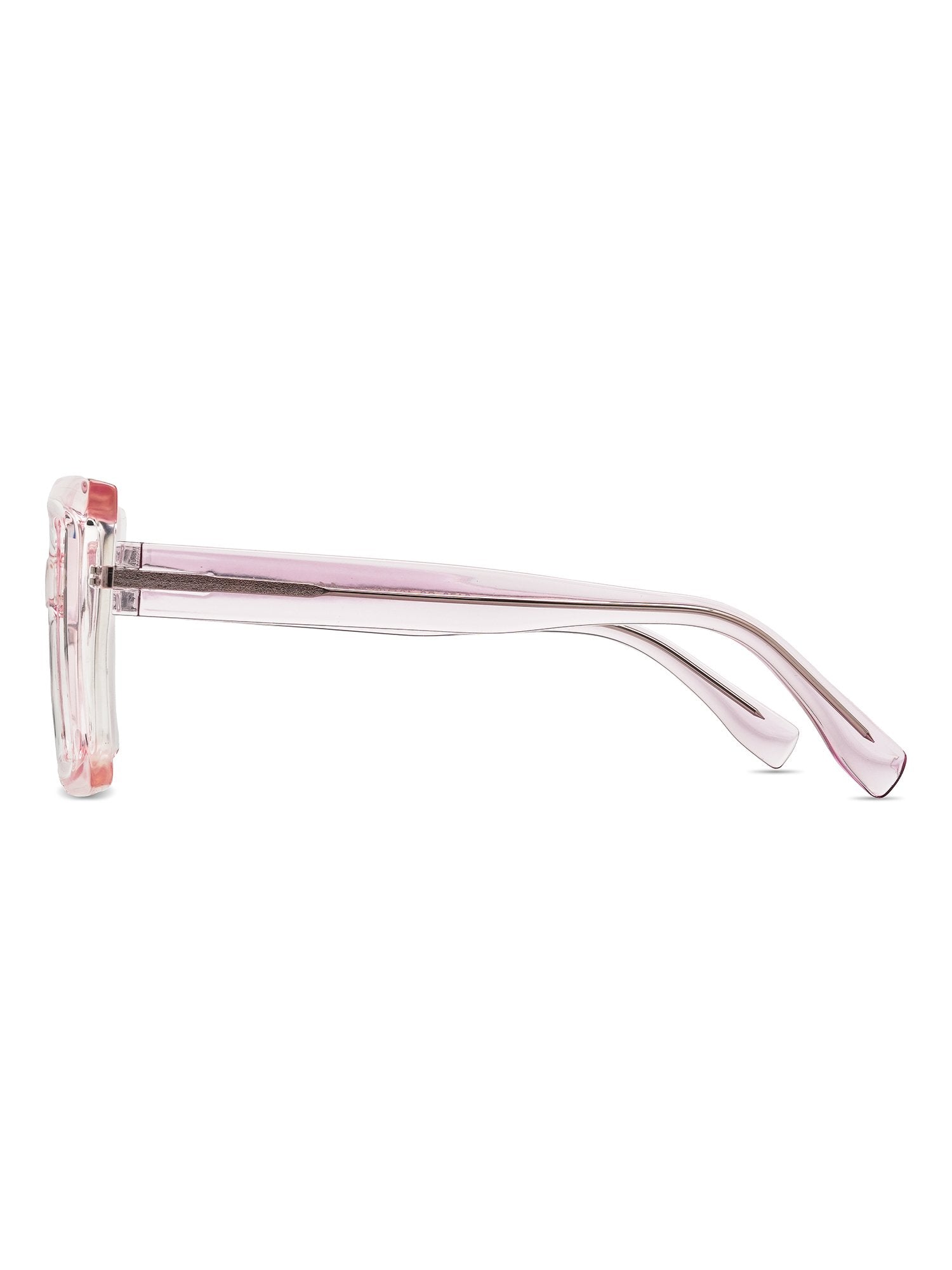 Visiloox Limassol Einstärkenbrille in Rosé – Oversized Square Damenbrille aus TR90, Seitenansicht mit Bügeldesign