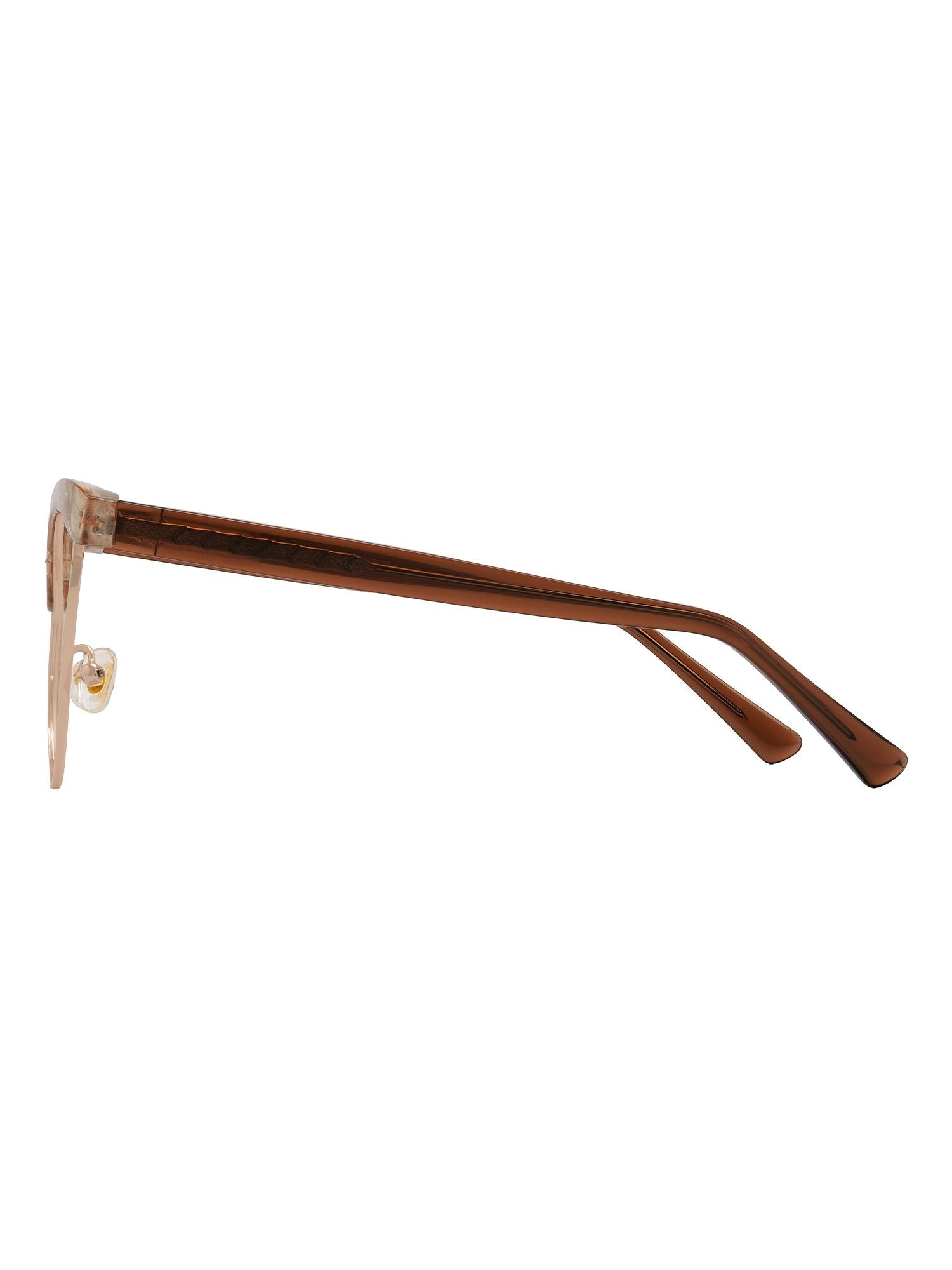 Visiloox Mombasa Einstärkenbrille in Floral – Butterfly Cat-Eye Damenbrille aus Metall + TR90, Seitenansicht mit Bügeldesign