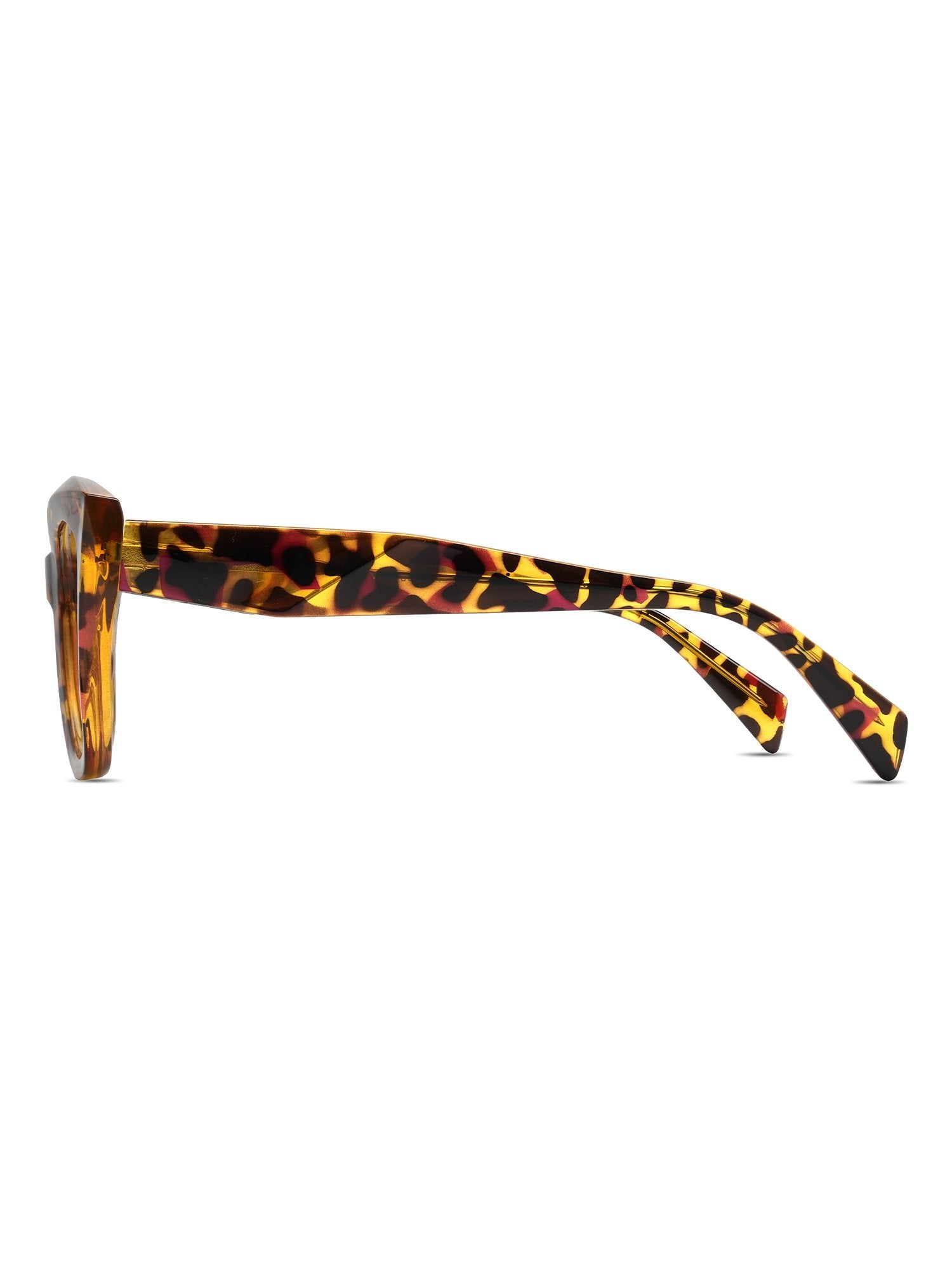 Visiloox Ravenna Einstärkenbrille in Havana Amber – Cat-Eye Damenbrille aus TR90, Seitenansicht mit Bügeldesign
