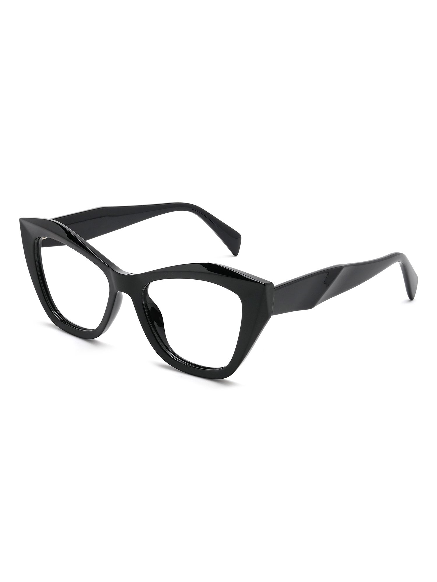 Visiloox Ravenna Einstärkenbrille in Noir – Cat-Eye Damenbrille aus TR90, 3/4-Ansicht