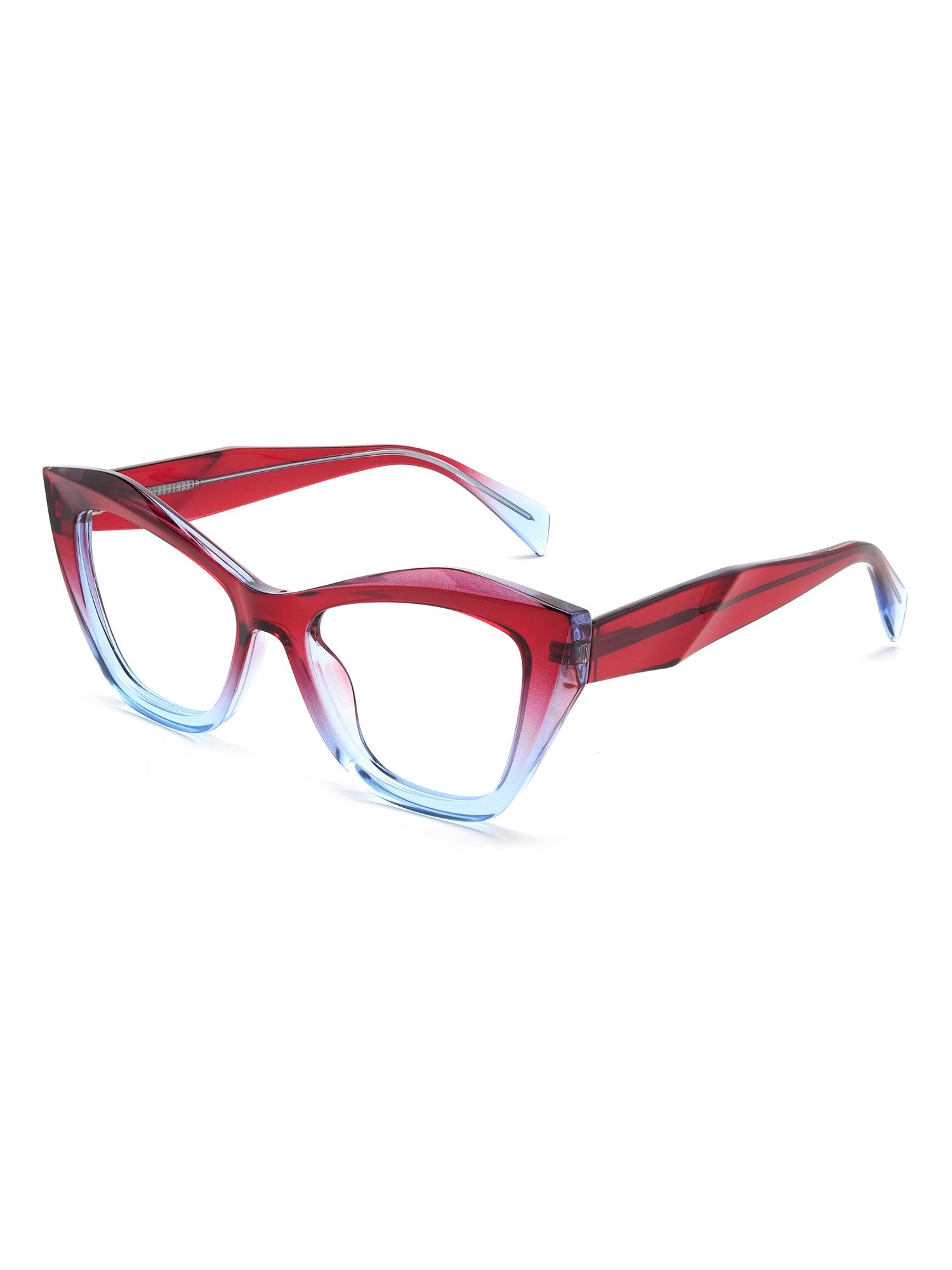 Visiloox Ravenna Einstärkenbrille in Rosé Rubin – Cat-Eye Damenbrille aus TR90, 3/4-Ansicht