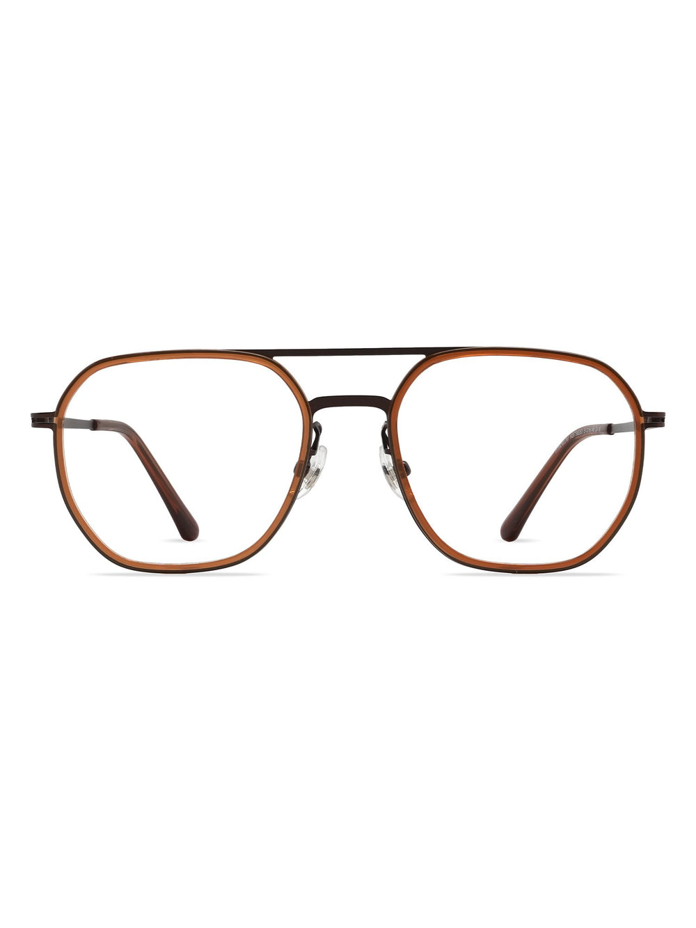Visiloox Sarajevo Einstärkenbrille in Amber – Geometric Unisexbrille aus Titan + TR90, Frontansicht