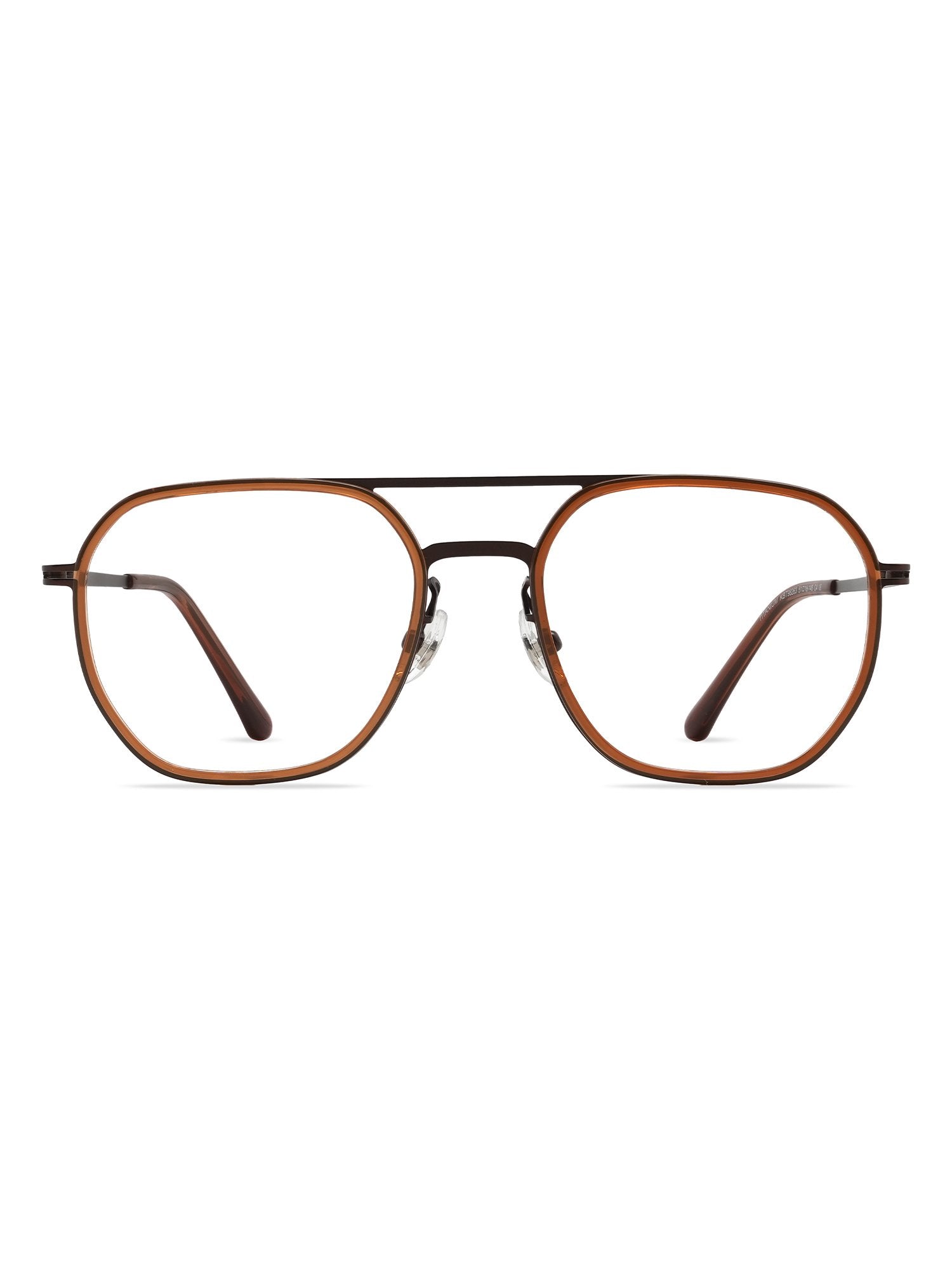 Visiloox Sarajevo Einstärkenbrille in Amber – Geometric Unisexbrille aus Titan + TR90, Frontansicht