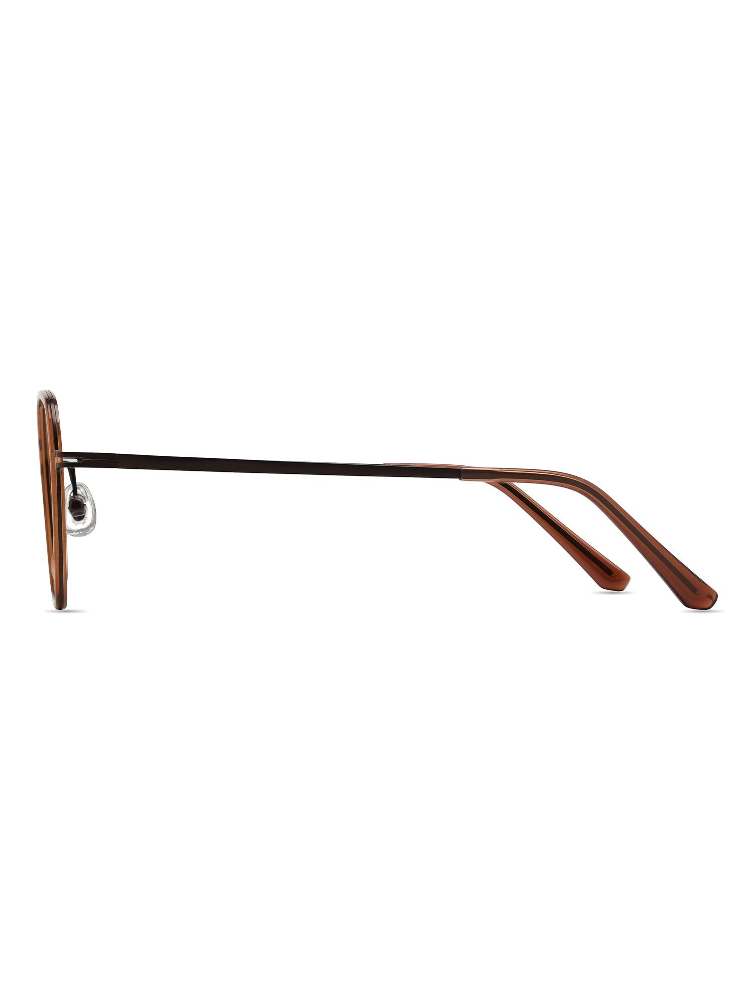Visiloox Sarajevo Einstärkenbrille in Amber – Geometric Unisexbrille aus Titan + TR90, Seitenansicht mit Bügeldesign