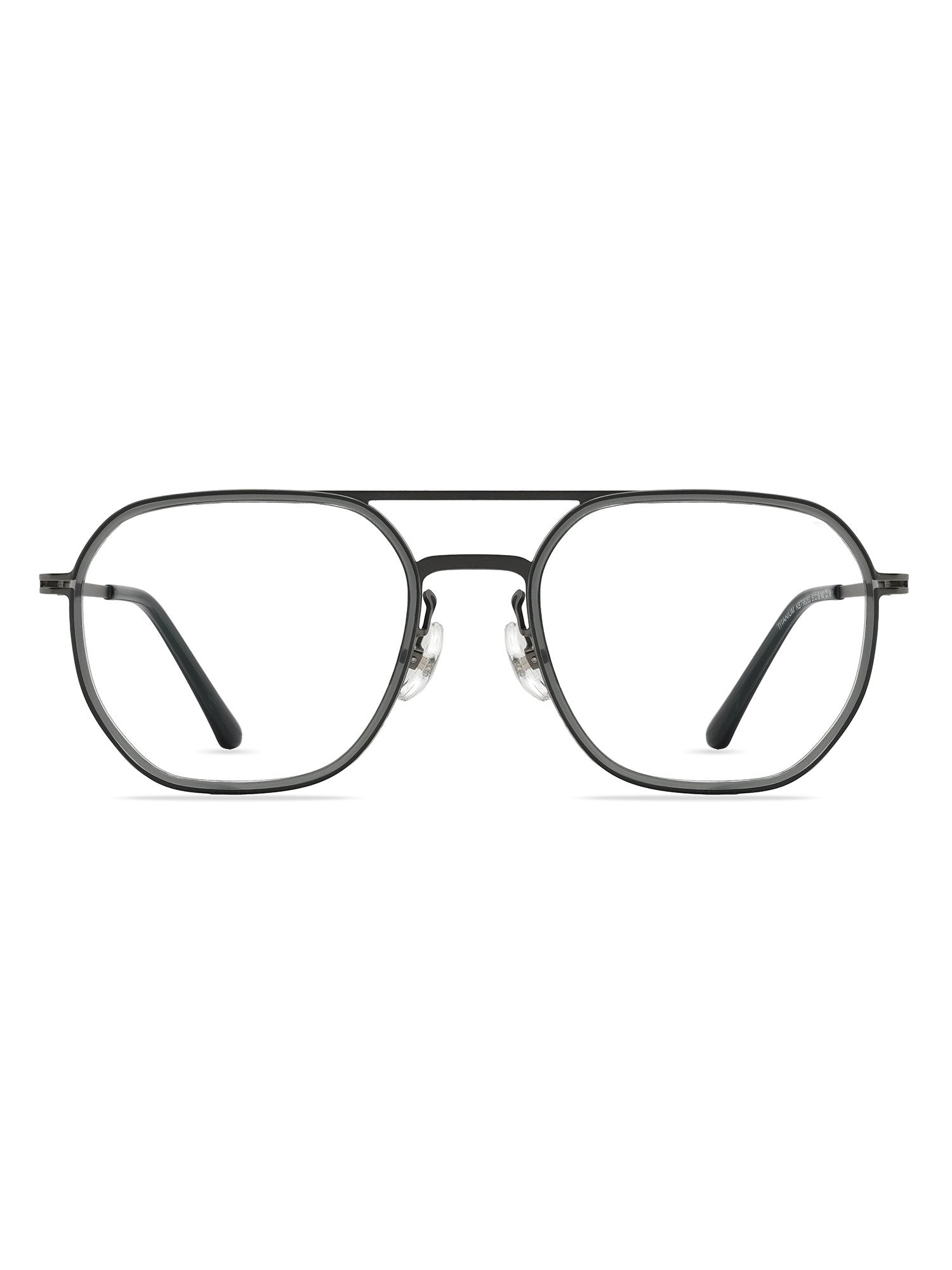 Visiloox Sarajevo Einstärkenbrille in Graphit – Geometric Unisexbrille aus Titan + TR90, Frontansicht