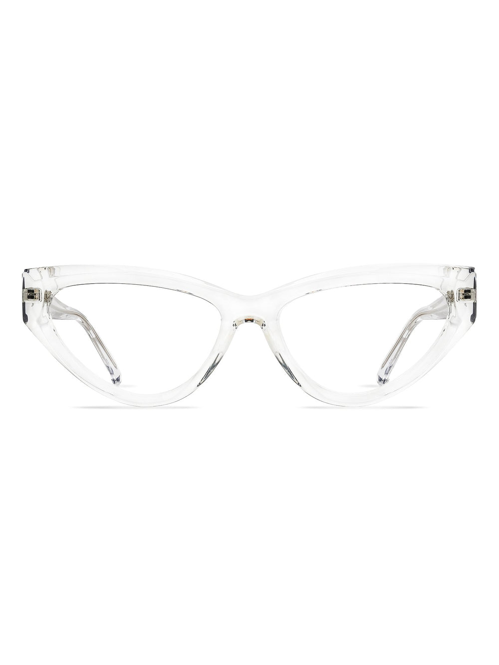 Visiloox Stavanger Einstärkenbrille in Crystal – Sharp Cat-Eye Damenbrille aus TR90, Frontansicht