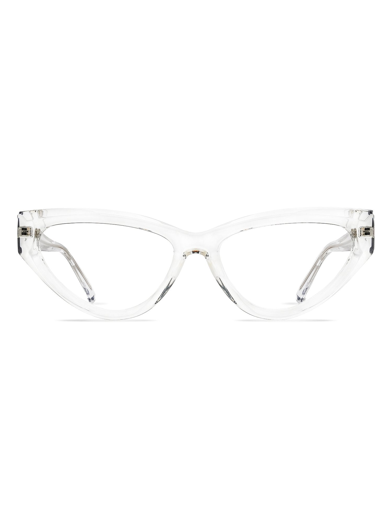 Visiloox Stavanger Einstärkenbrille in Crystal – Sharp Cat-Eye Damenbrille aus TR90, Frontansicht