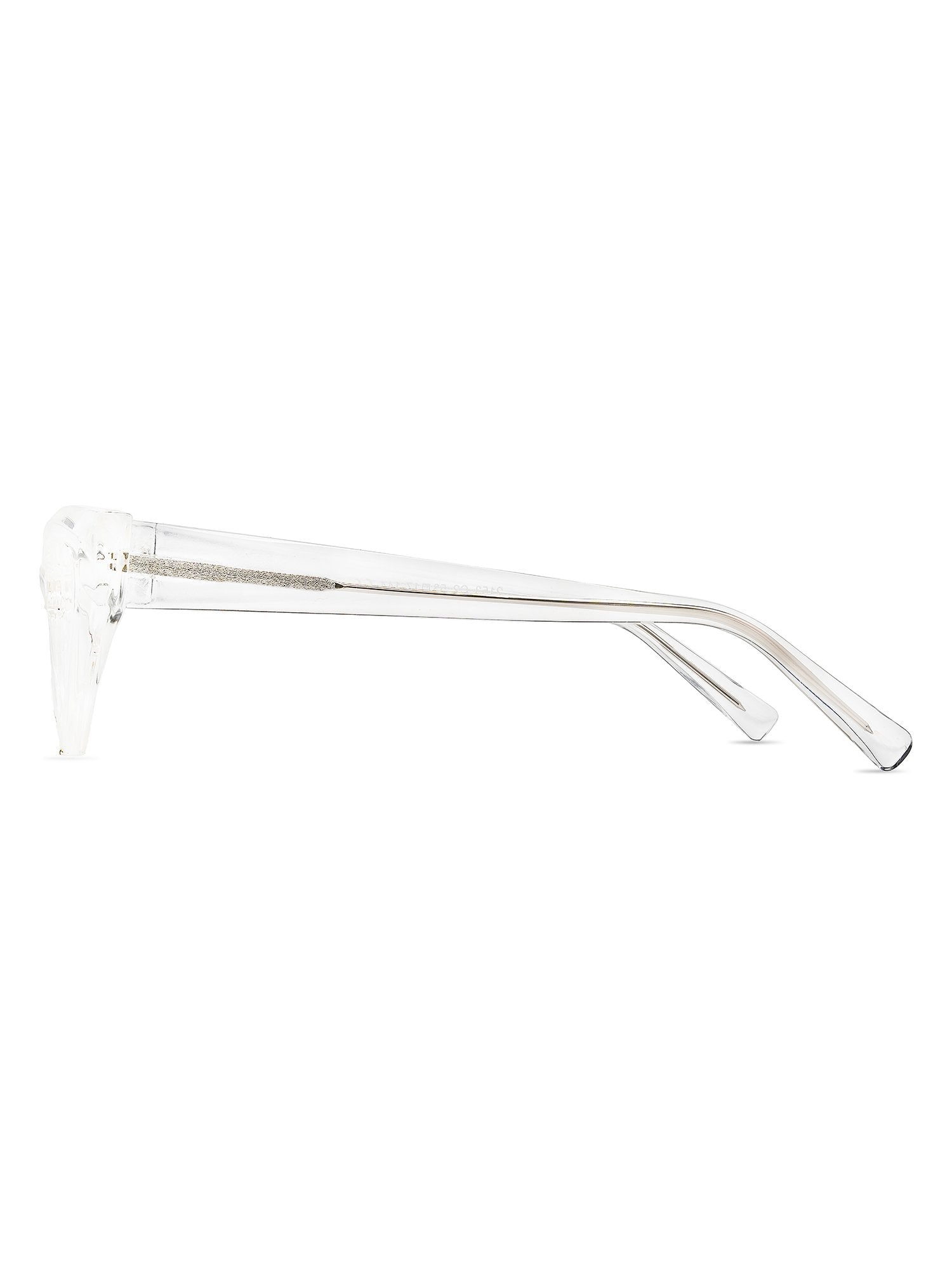 Visiloox Stavanger Einstärkenbrille in Crystal – Sharp Cat-Eye Damenbrille aus TR90, Seitenansicht mit Bügeldesign