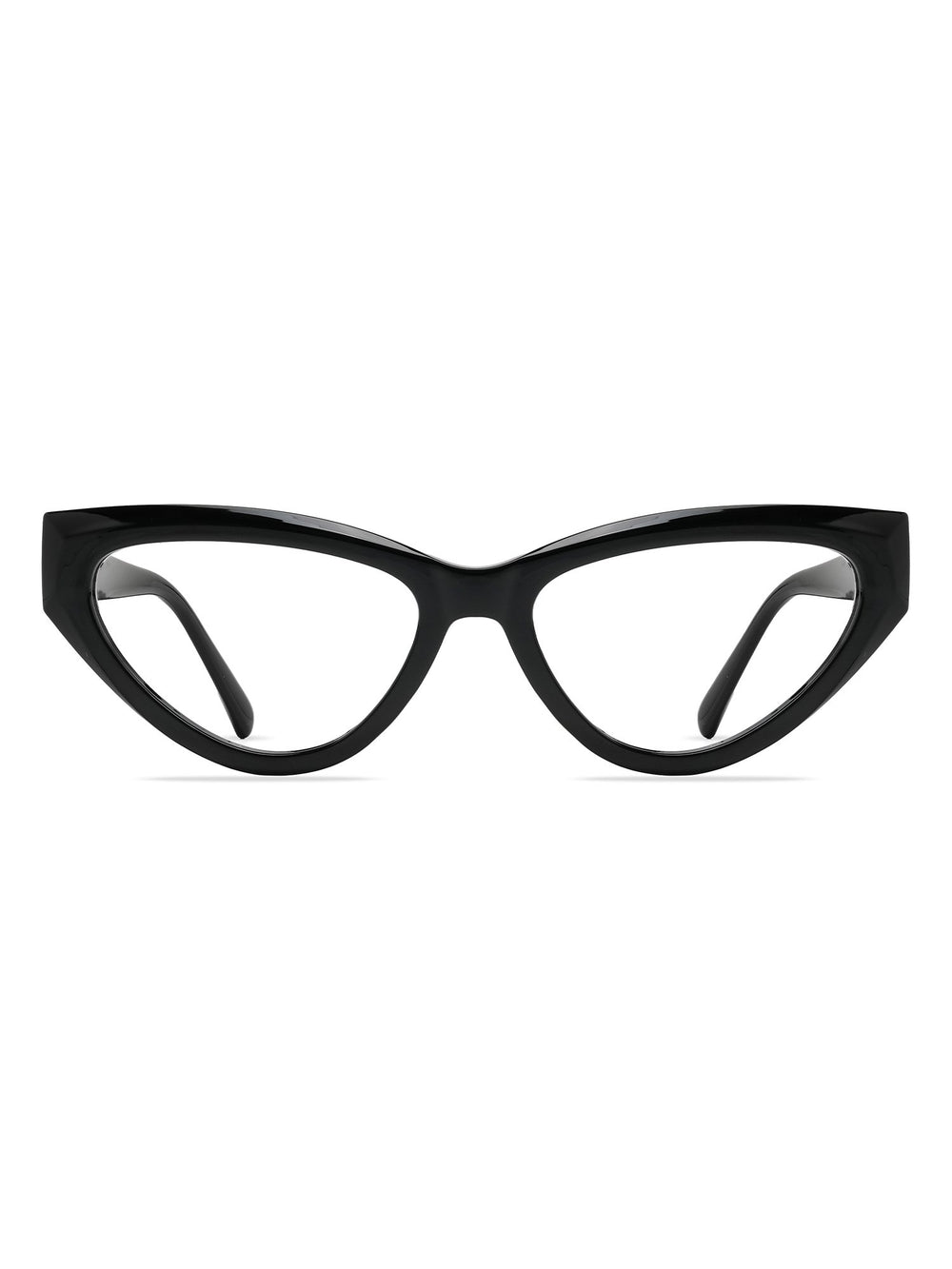 Visiloox Stavanger Einstärkenbrille in Noir – Sharp Cat-Eye Damenbrille aus TR90, Frontansicht