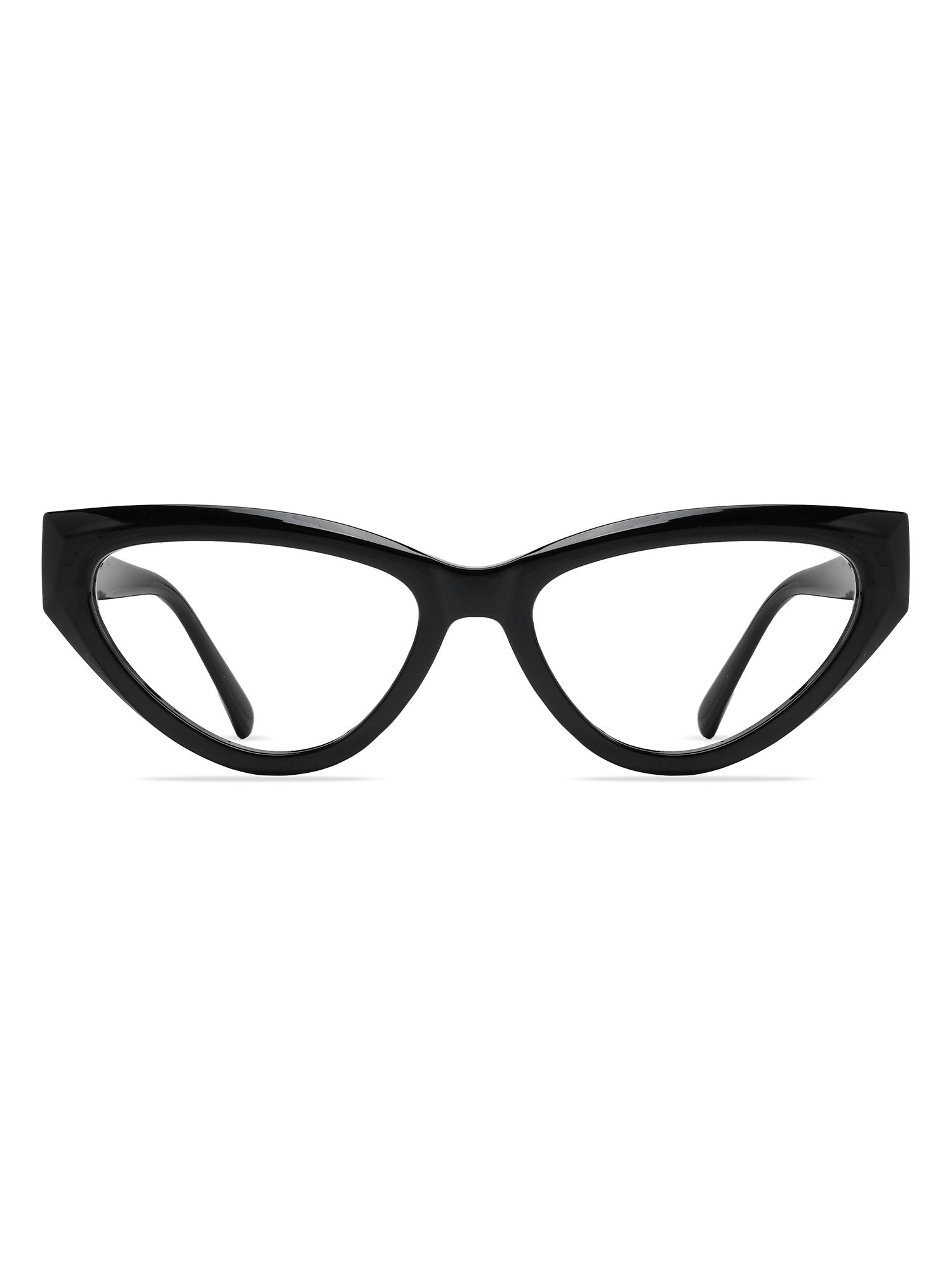 Visiloox Stavanger Einstärkenbrille in Noir – Sharp Cat-Eye Damenbrille aus TR90, Frontansicht