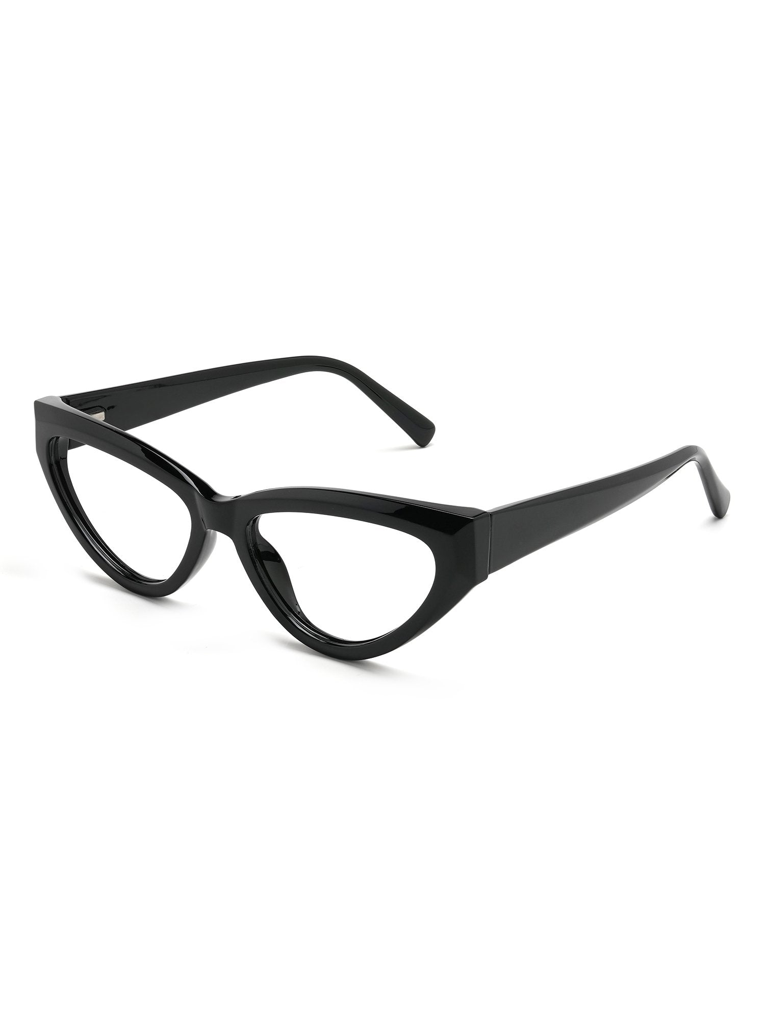 Visiloox Stavanger Einstärkenbrille in Noir – Sharp Cat-Eye Damenbrille aus TR90, 3/4-Ansicht